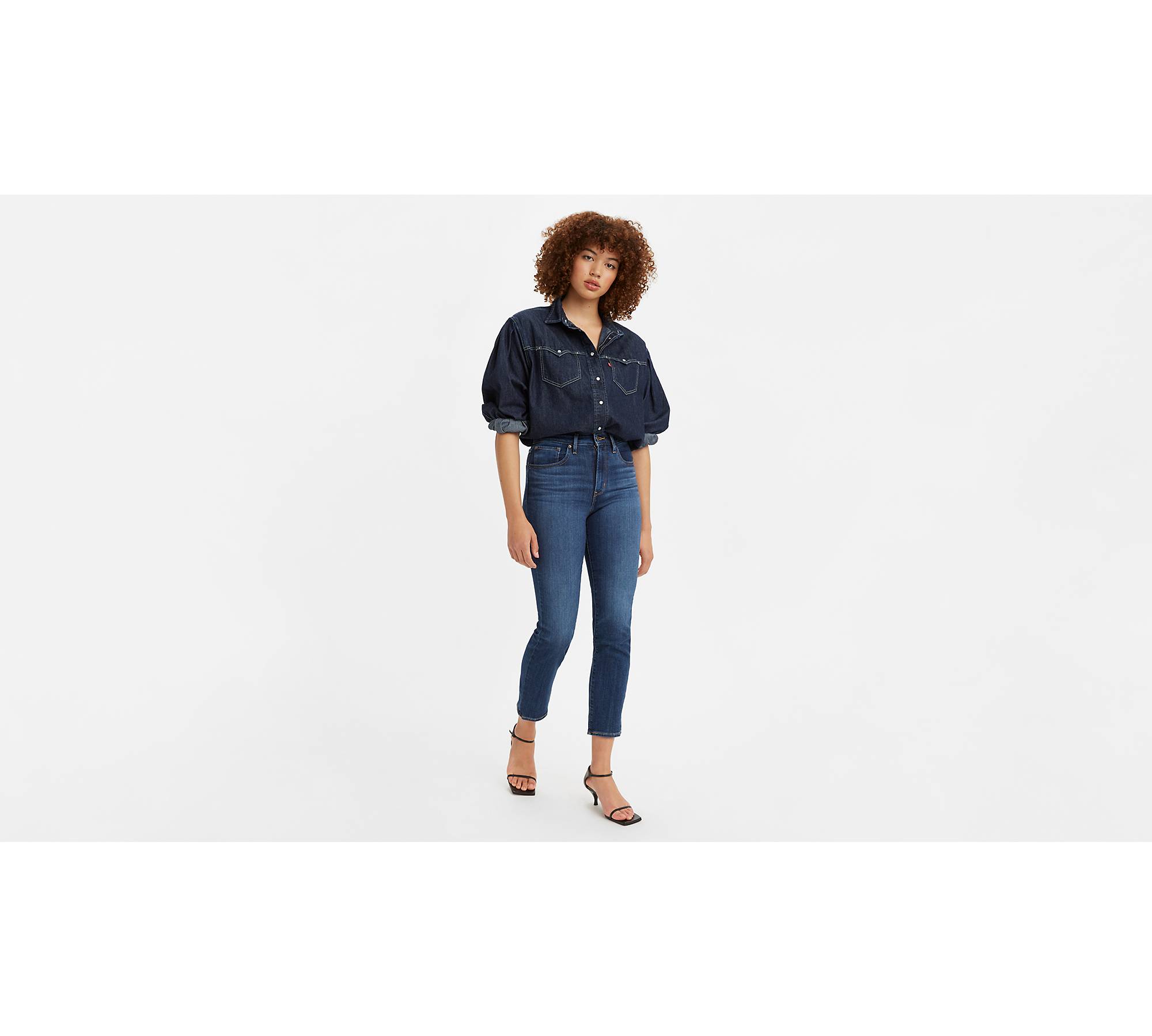 724 High Rise Slim Straight Crop Women's Jeans - Medium Wash
