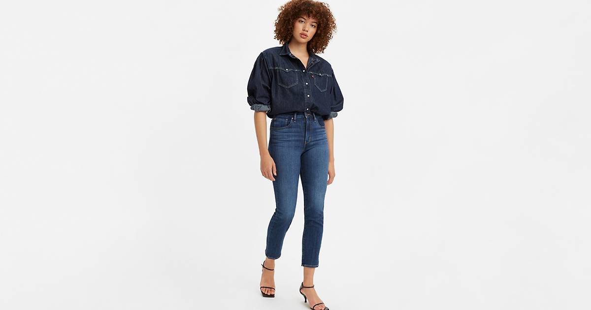 724 High Rise Slim Straight Cropped Women's Jeans - Dark Wash | Levi's® US