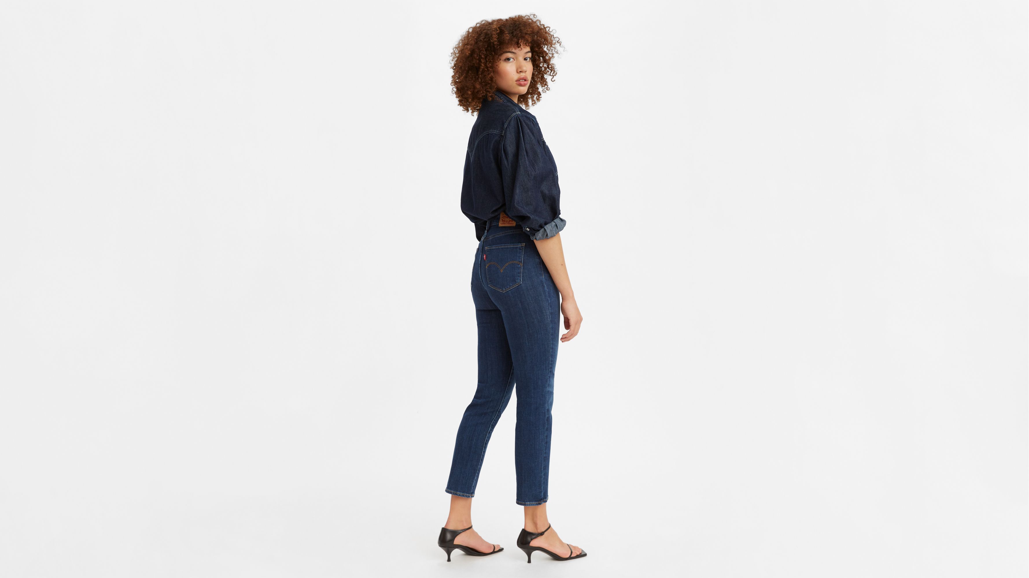 levi's 724 high rise straight crop jeans