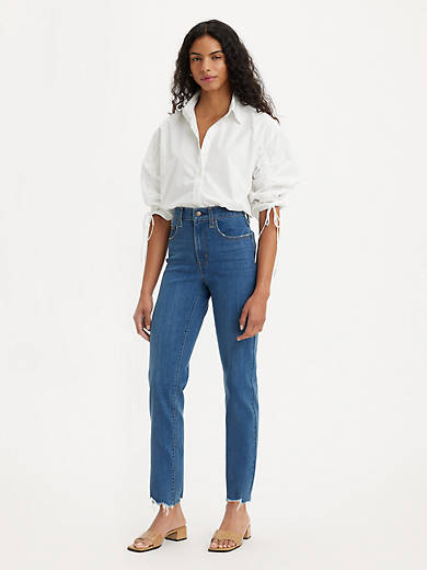 724 High Rise Slim Straight Fit Crop Women's Jeans - Dark Wash | Levi's® US