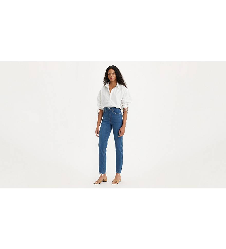 High-Rise Slim Fit Capri Jeans