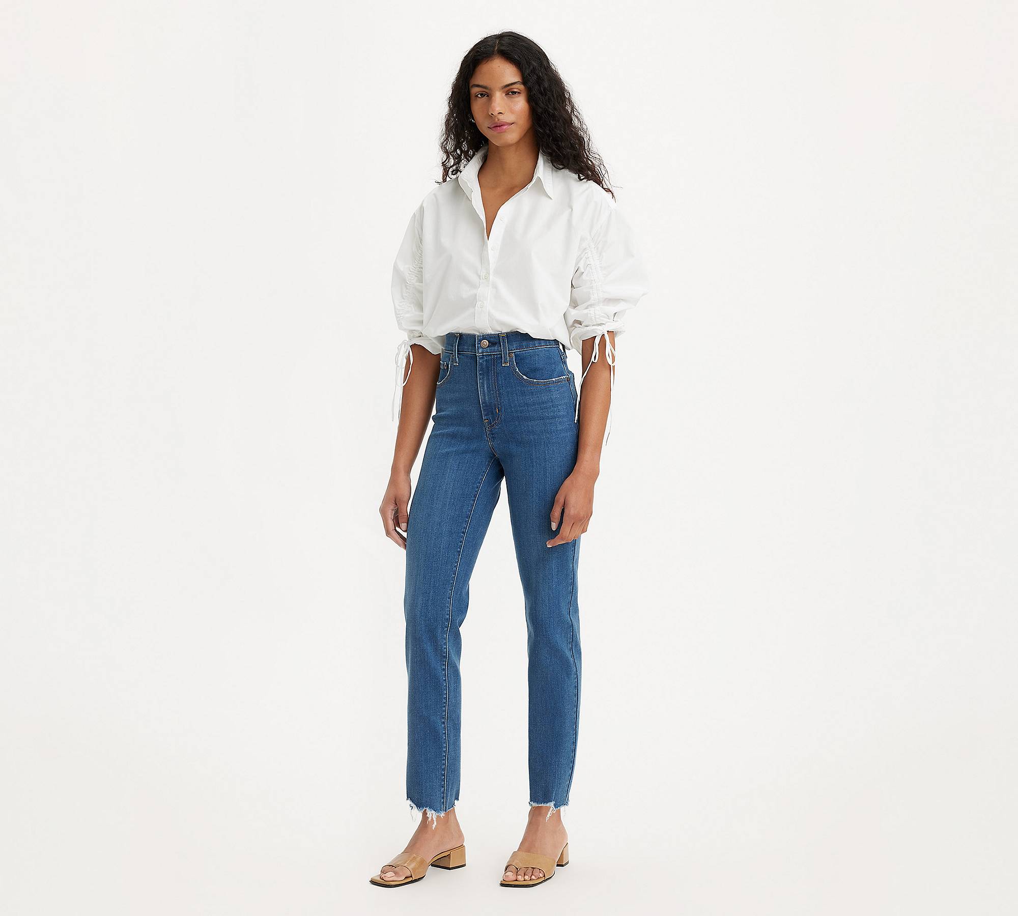 724 High Rise Slim Straight Cropped Women's Jeans - Dark Wash | Levi's® US
