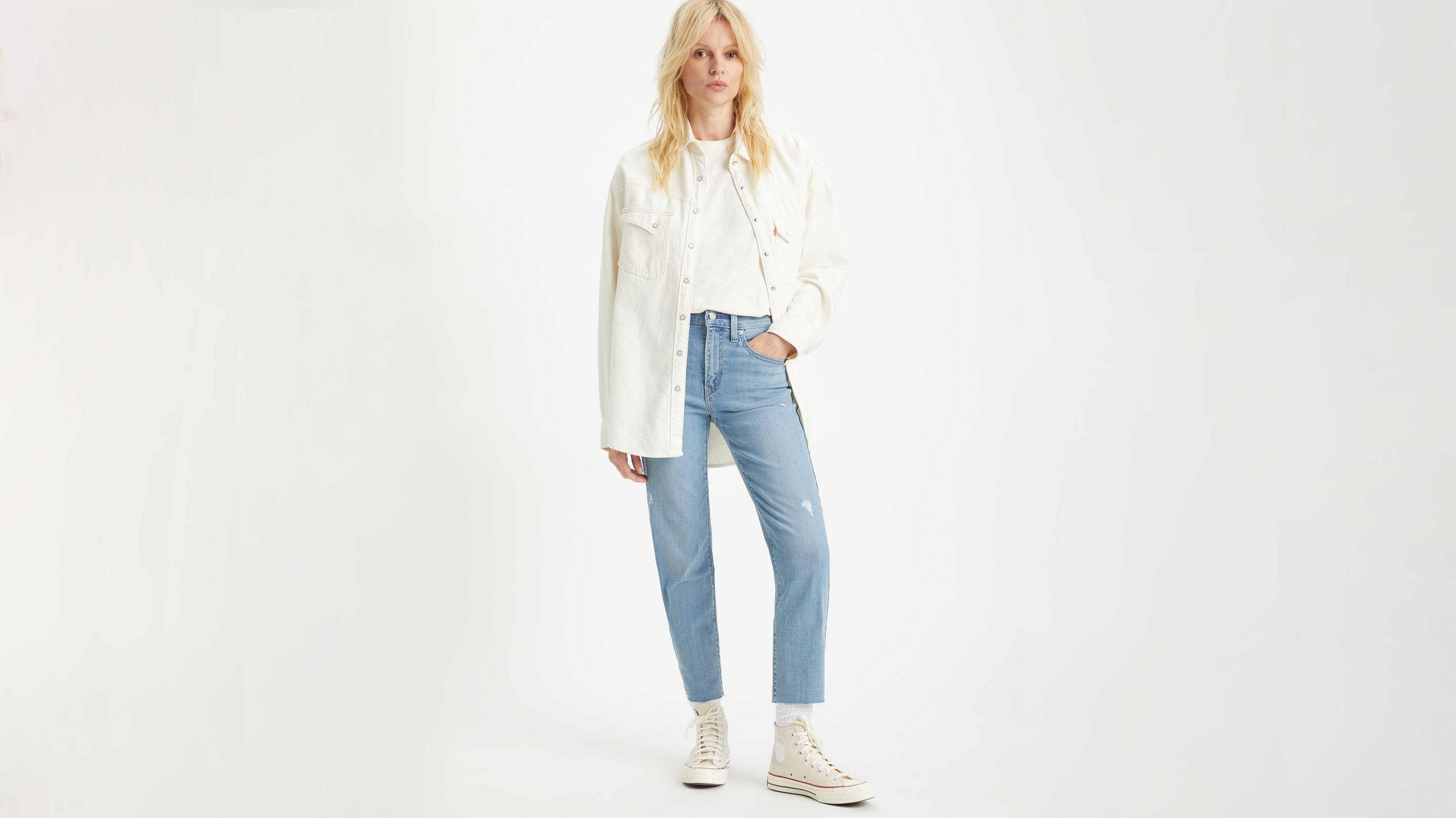 Carla Crop Straight Maternity Jean Light Wash