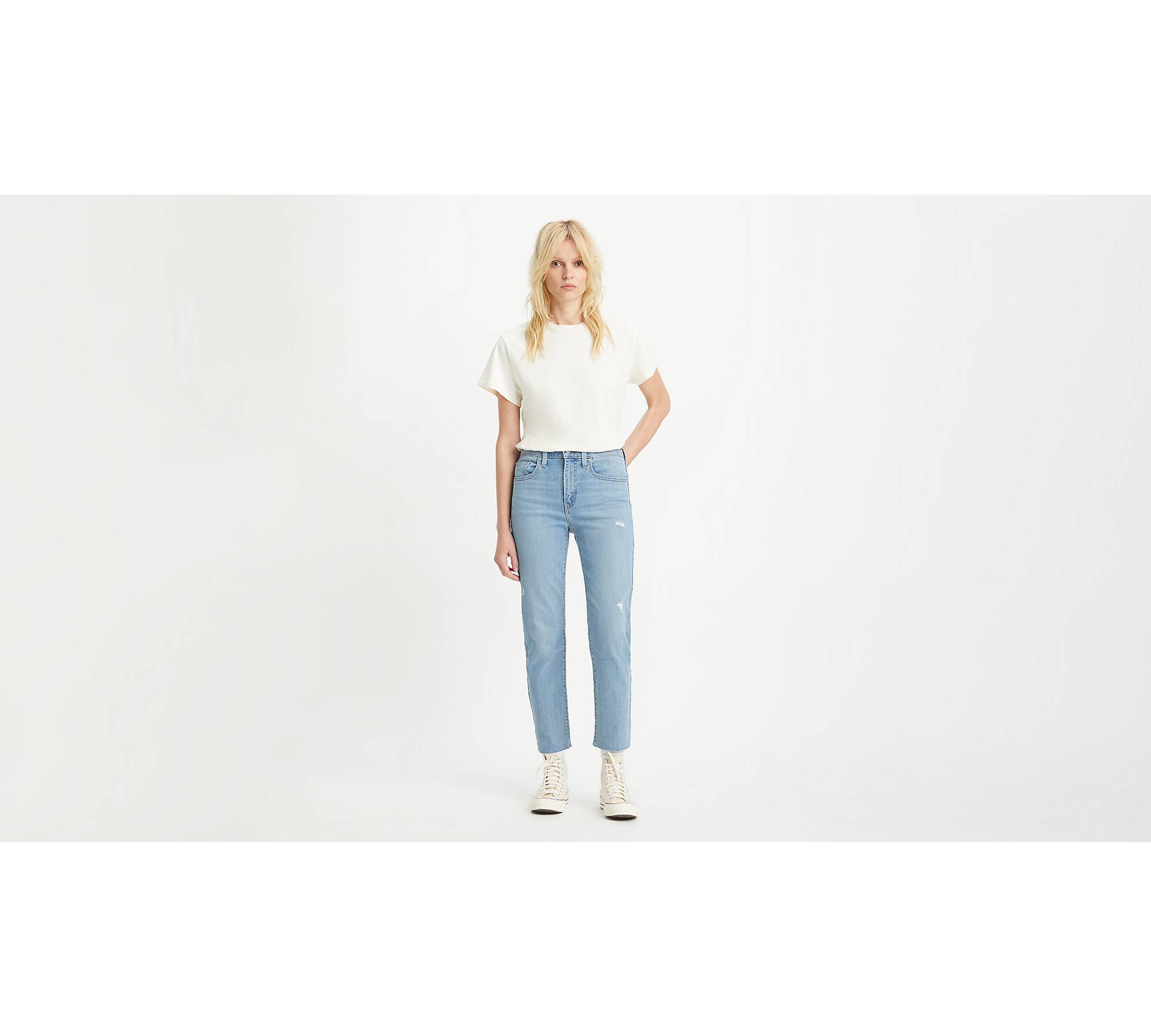 724 High Rise Slim Straight Cropped Women's Jeans - Light Wash