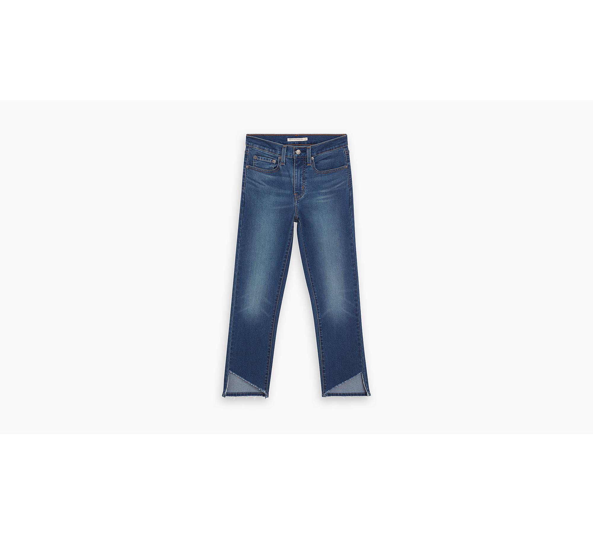 724™ High Rise Straight Crop Jeans - Blue | Levi's® HU
