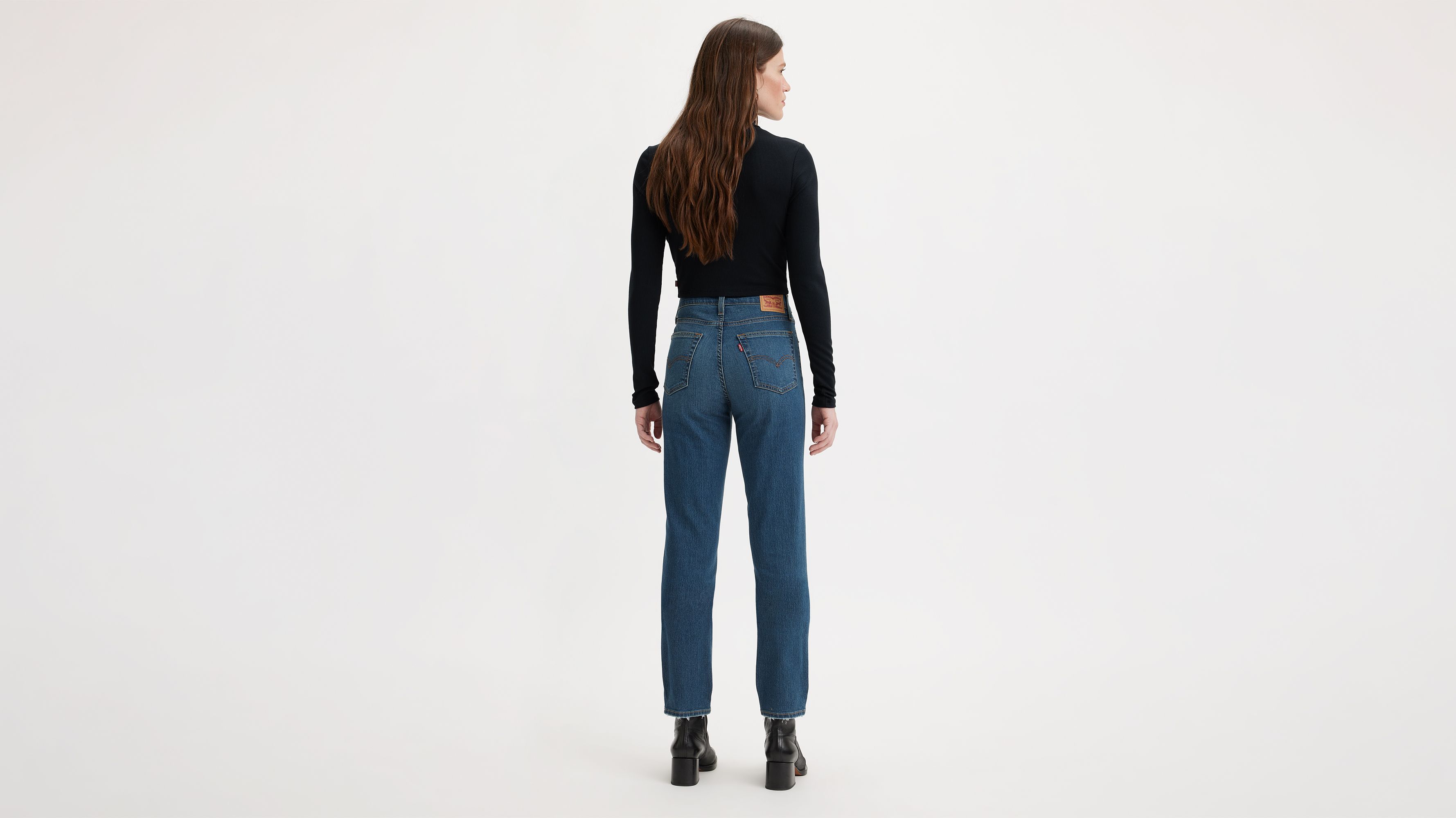 Levi's 724 straight crop indigo pixel best sale