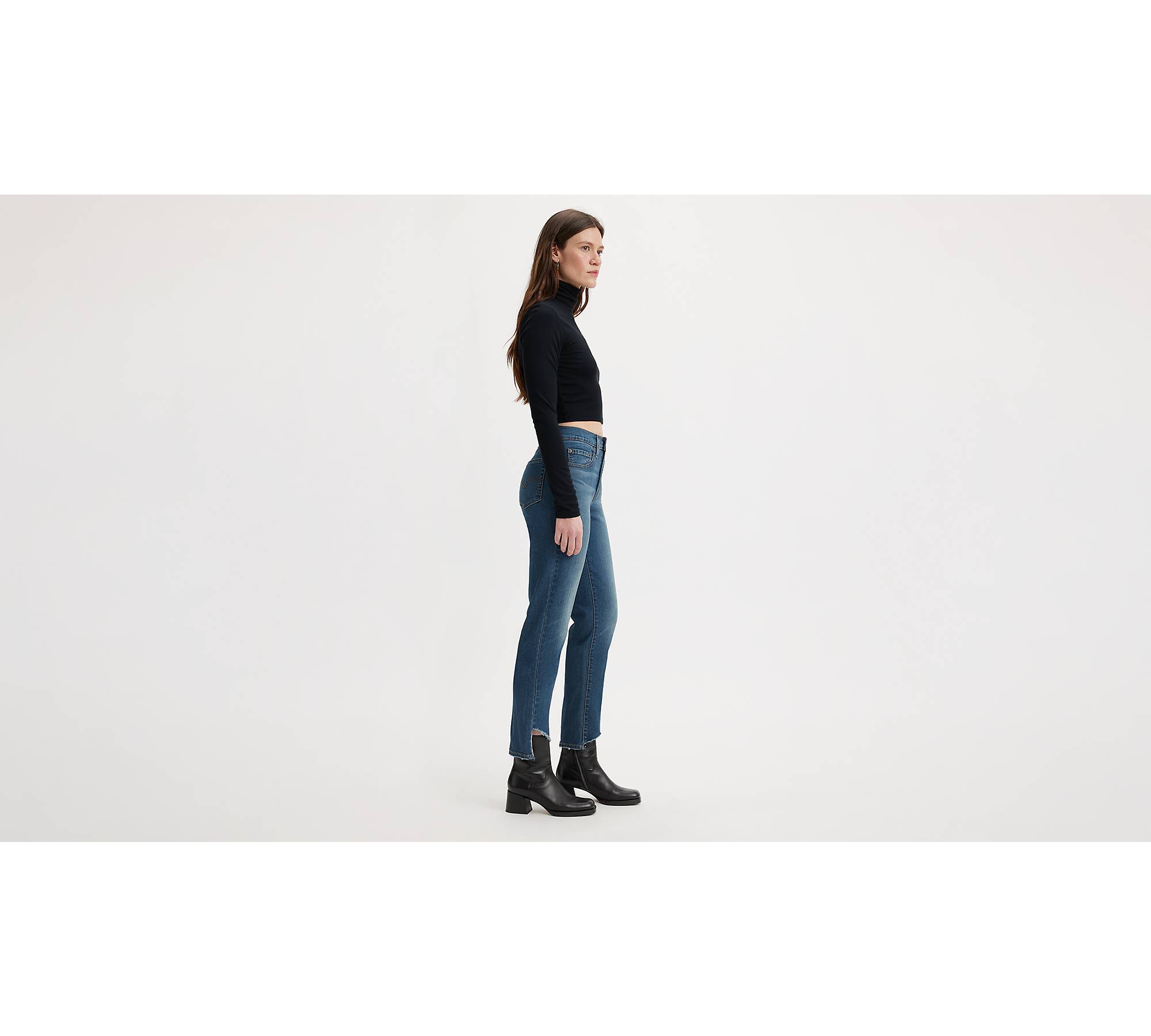 724™ High Rise Straight Crop Jeans - Blue | Levi's® NL