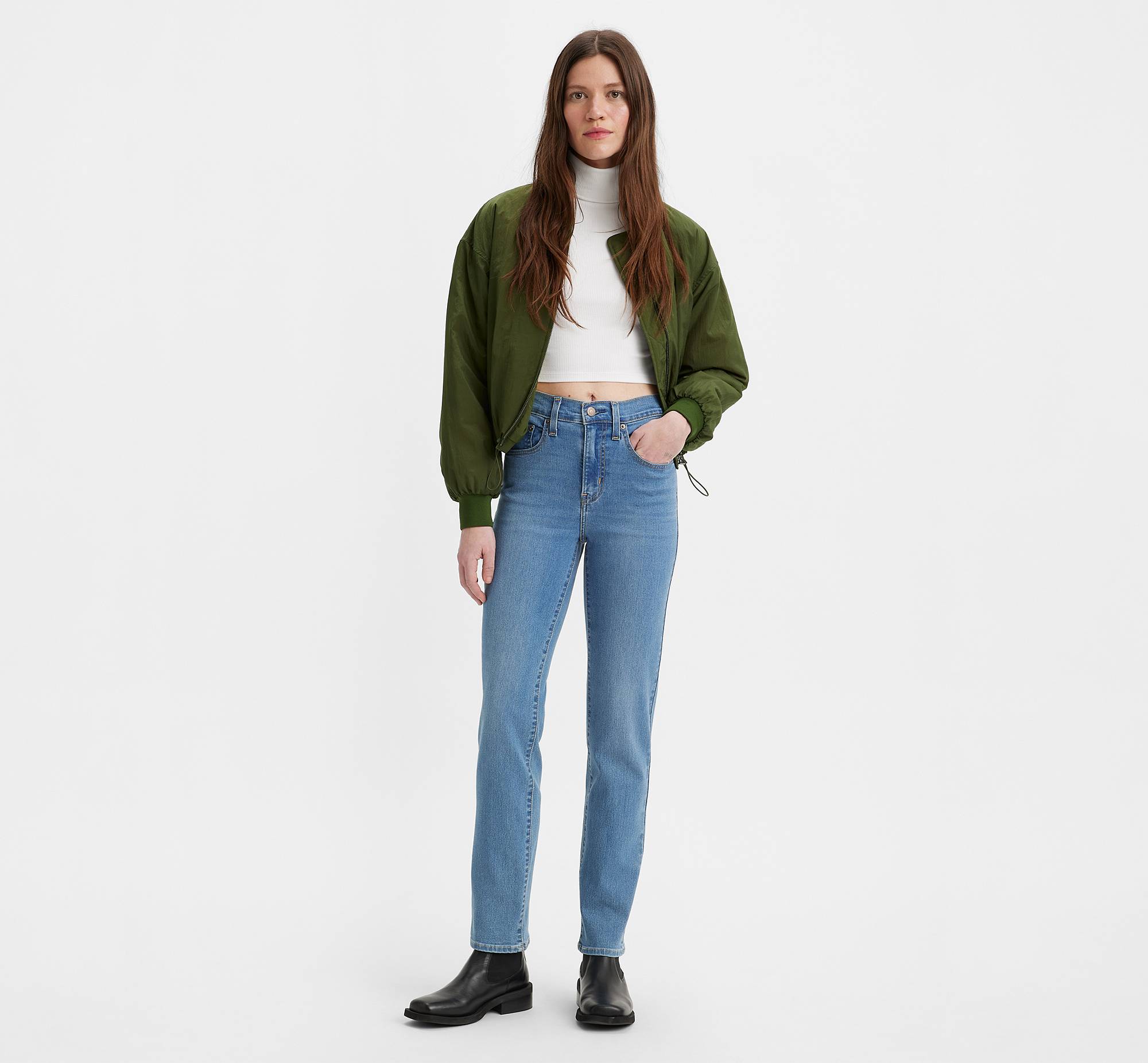 724™ High Rise Straight Crop Jeans 1