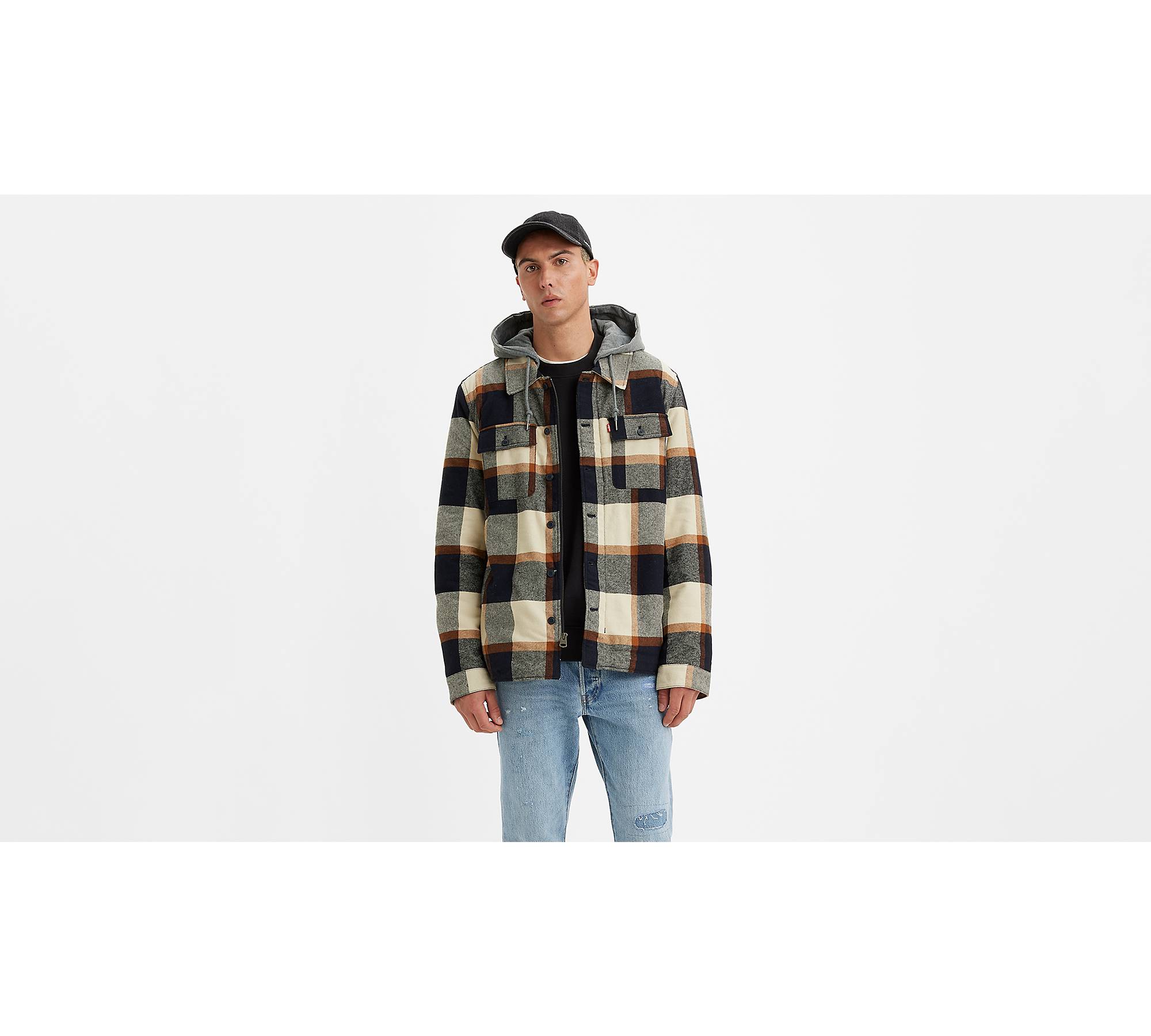 Plaid Sherpa Lined Hoodie Jacket - Multi-color | Levi's® US