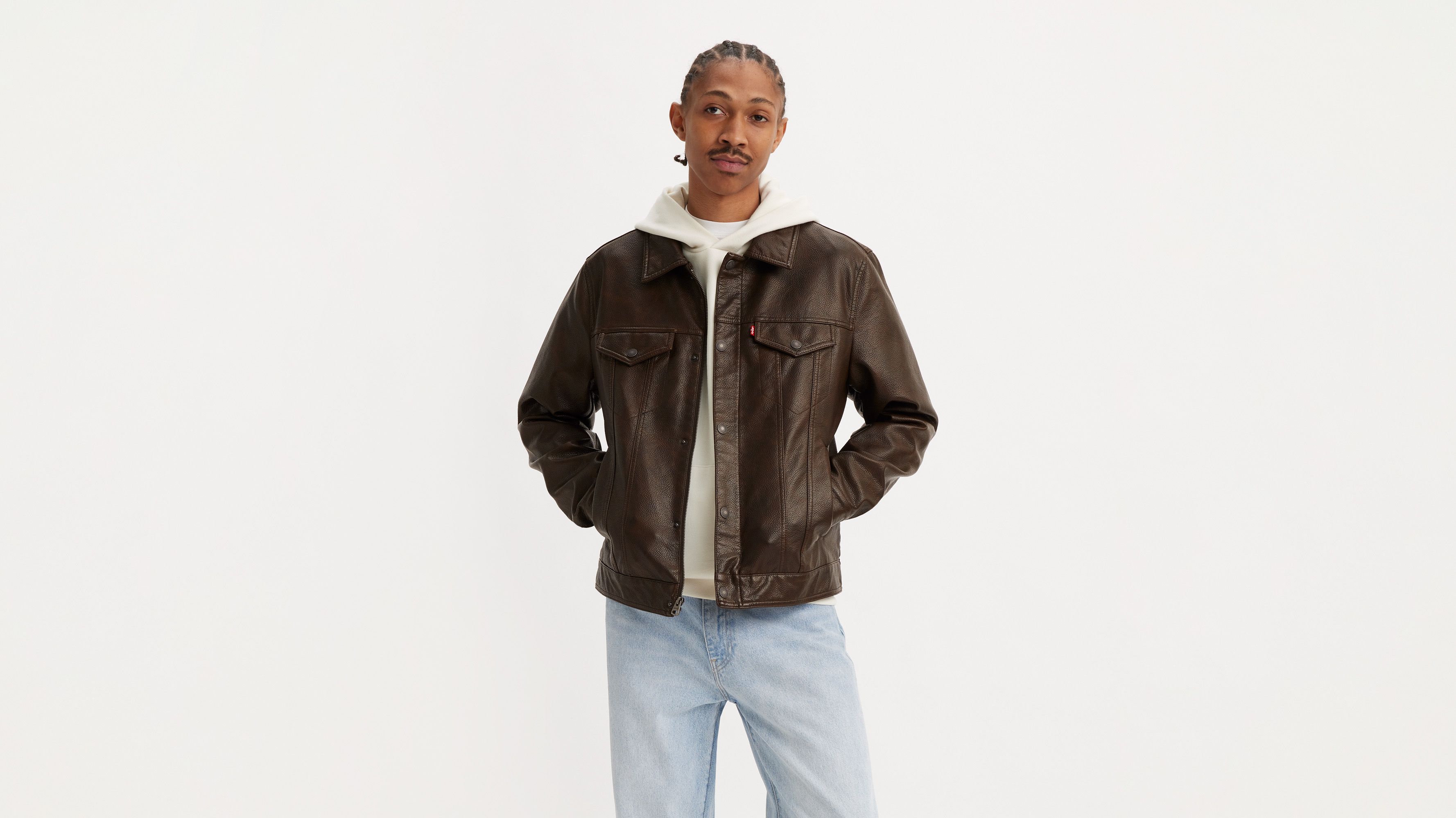 Faux Leather Trucker Jacket - Brown | Levi's® US