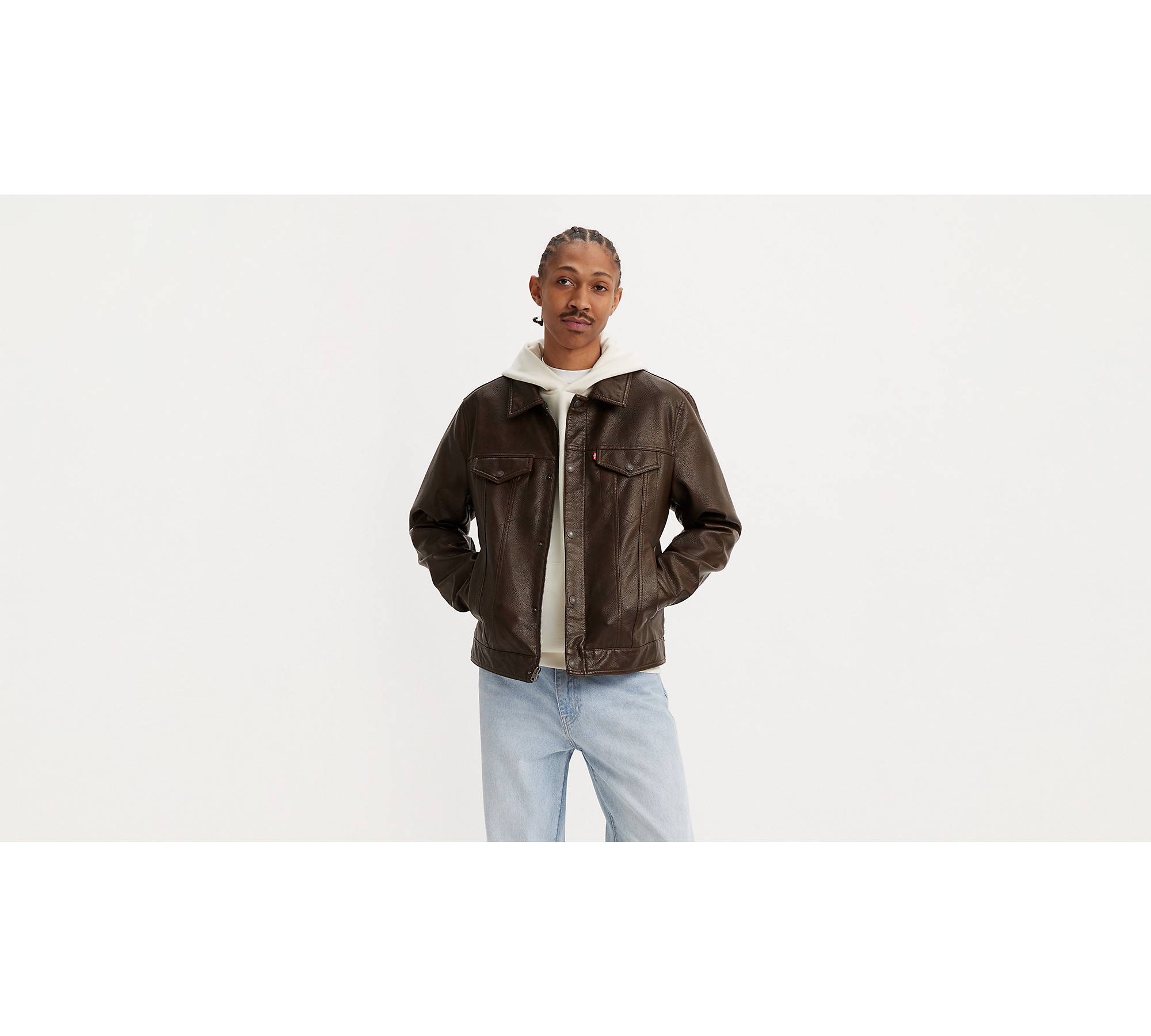 Faux Leather Trucker Jacket - Brown | Levi's® US