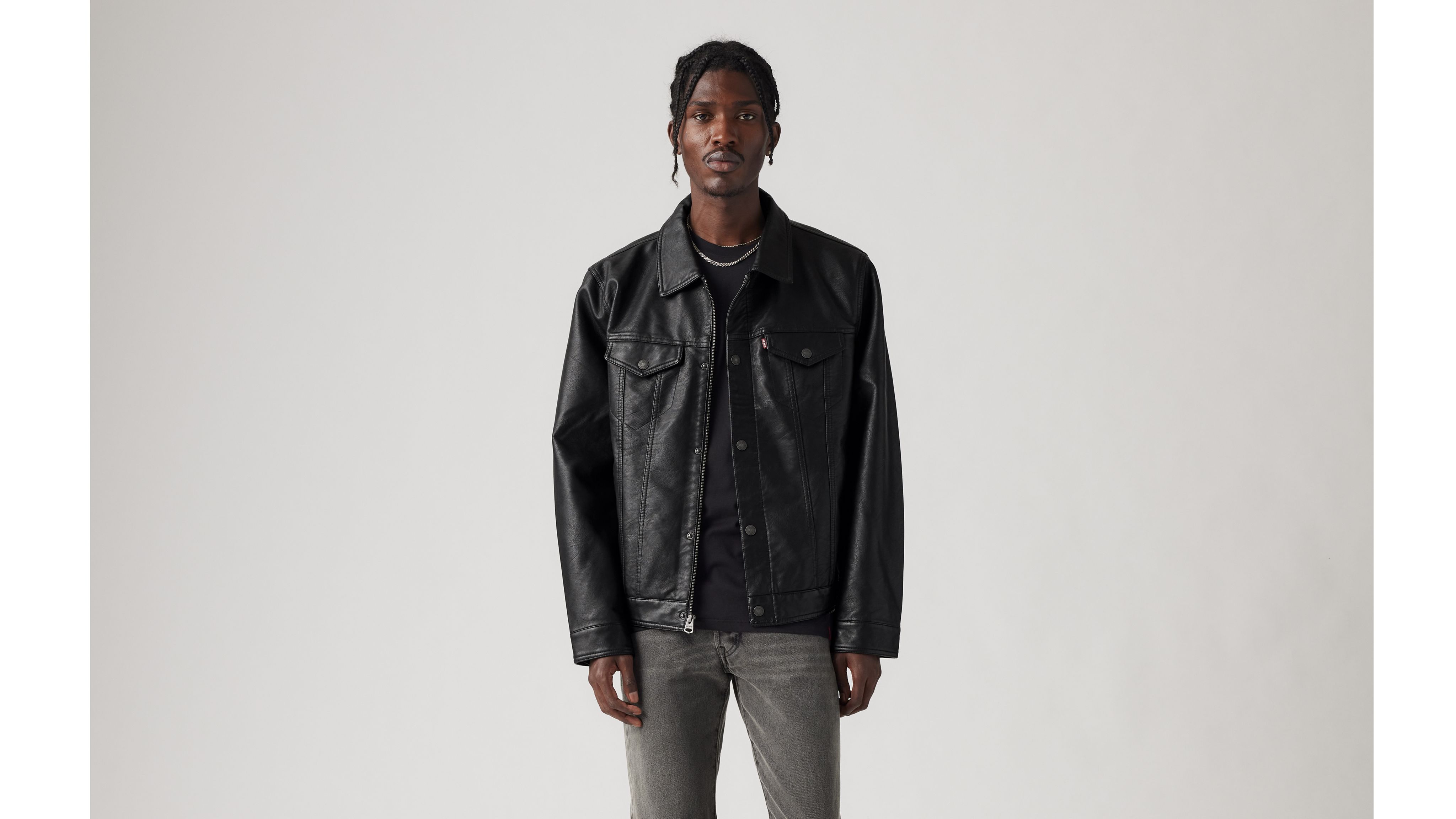 Faux Leather Trucker Jacket - Black | Levi's® US