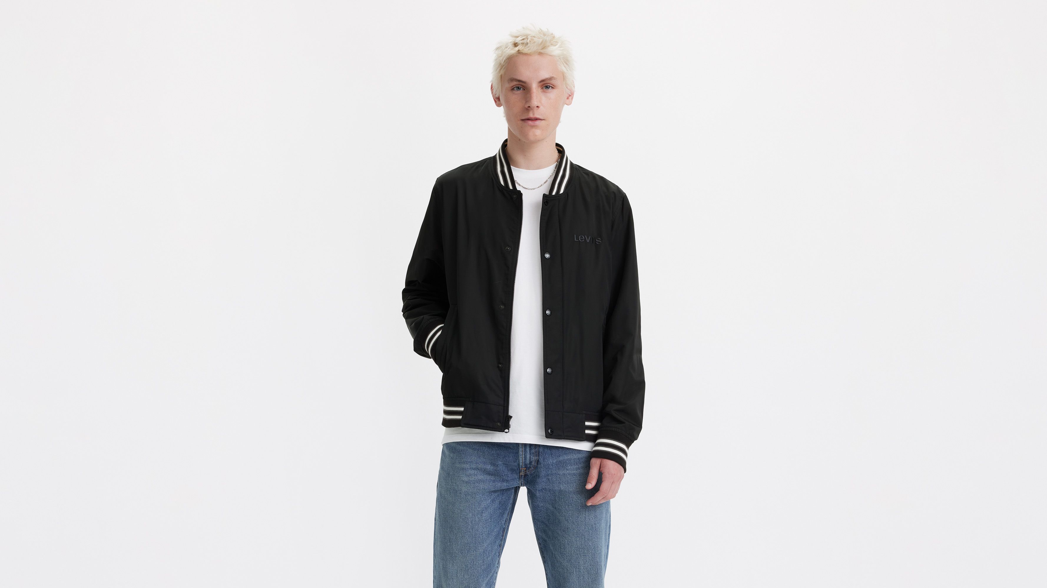 Calvalry Hoodie Varsity Bomber Jacket - Black | Levi's® CA