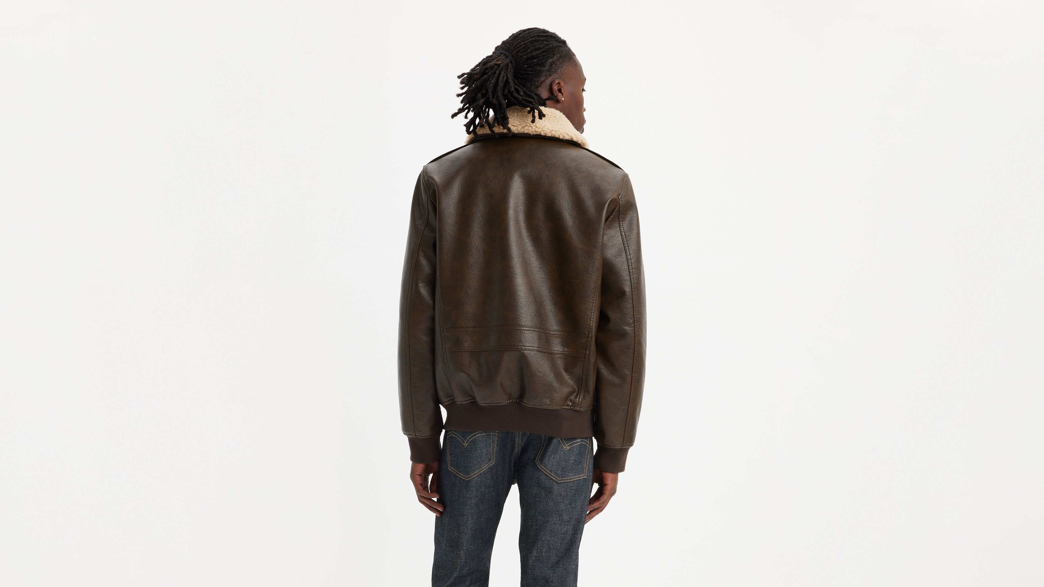 Aviator Bomber Jacket with Sherpa Collar