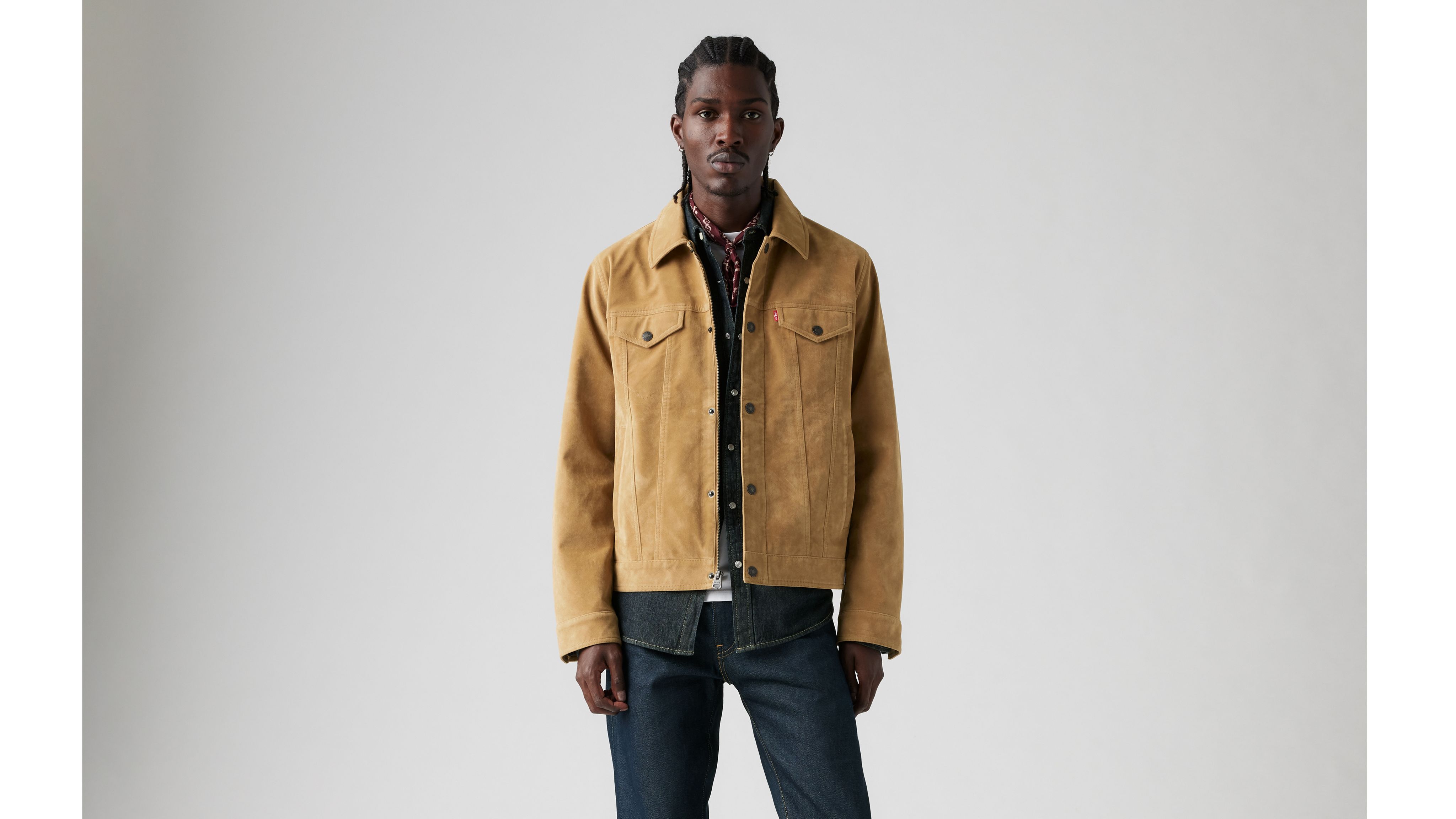 Vintage Faux Cow Suede Trucker Jacket - Brown | Levi's® US