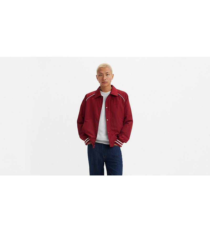 Laydown Collar Raglan Varsity Jacket - Red | Levi's® US