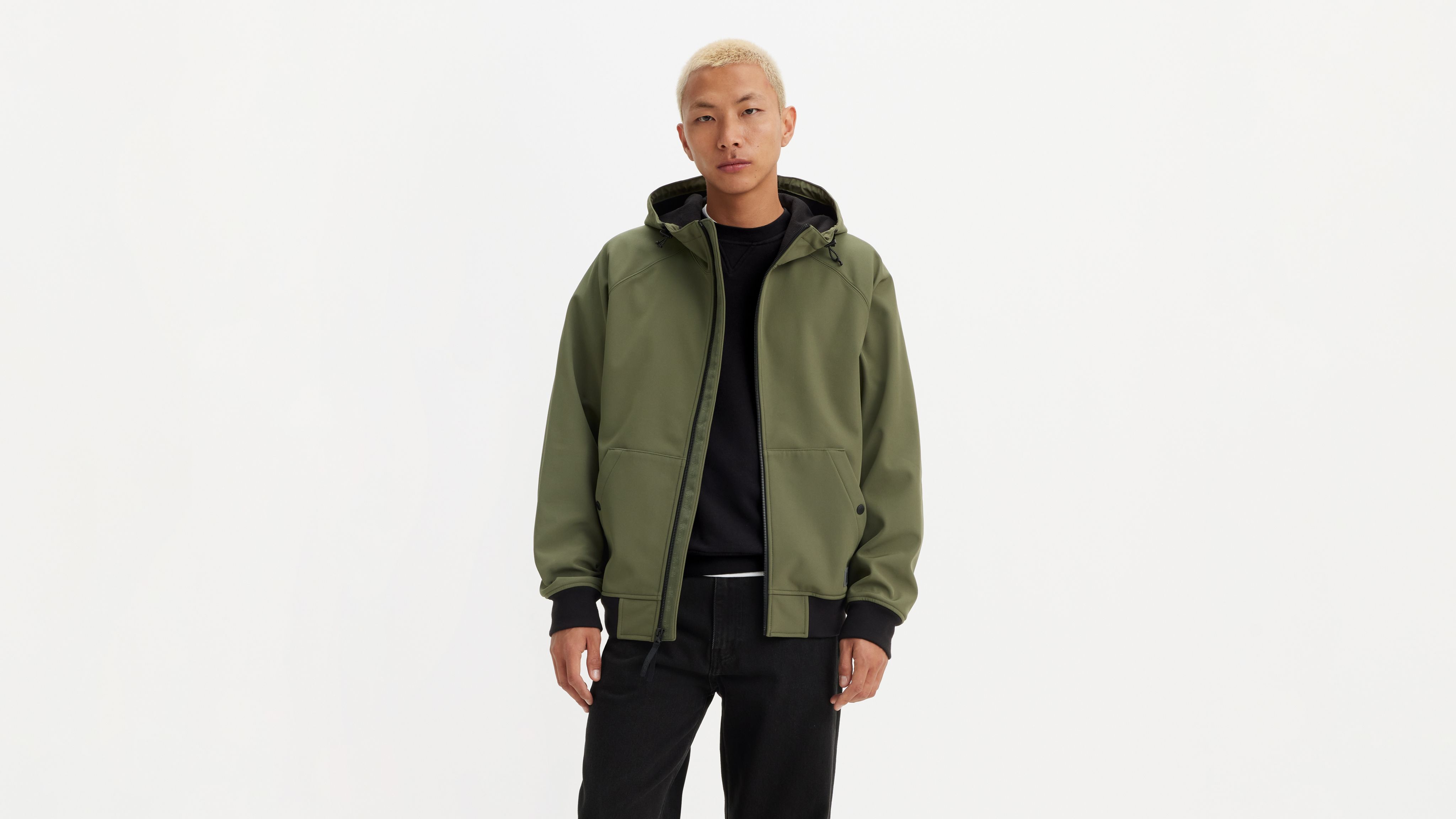 Soft Shell Hoodie Bomber Jacket - Green | Levi's® US