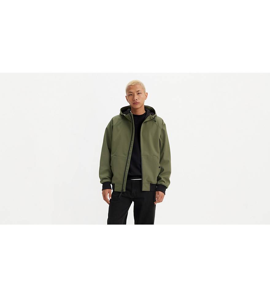 Soft Shell Hoodie Bomber Jacket - Green | Levi's® US