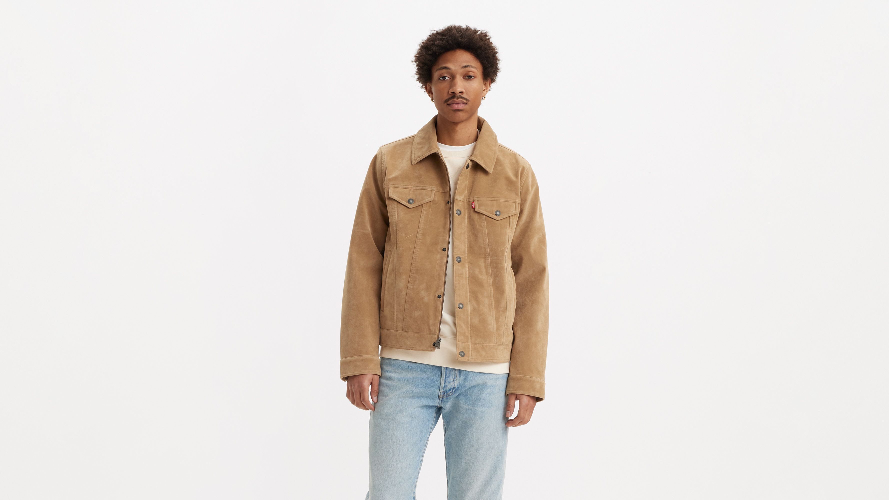 Vintage Faux Cow Suede Trucker Jacket 2