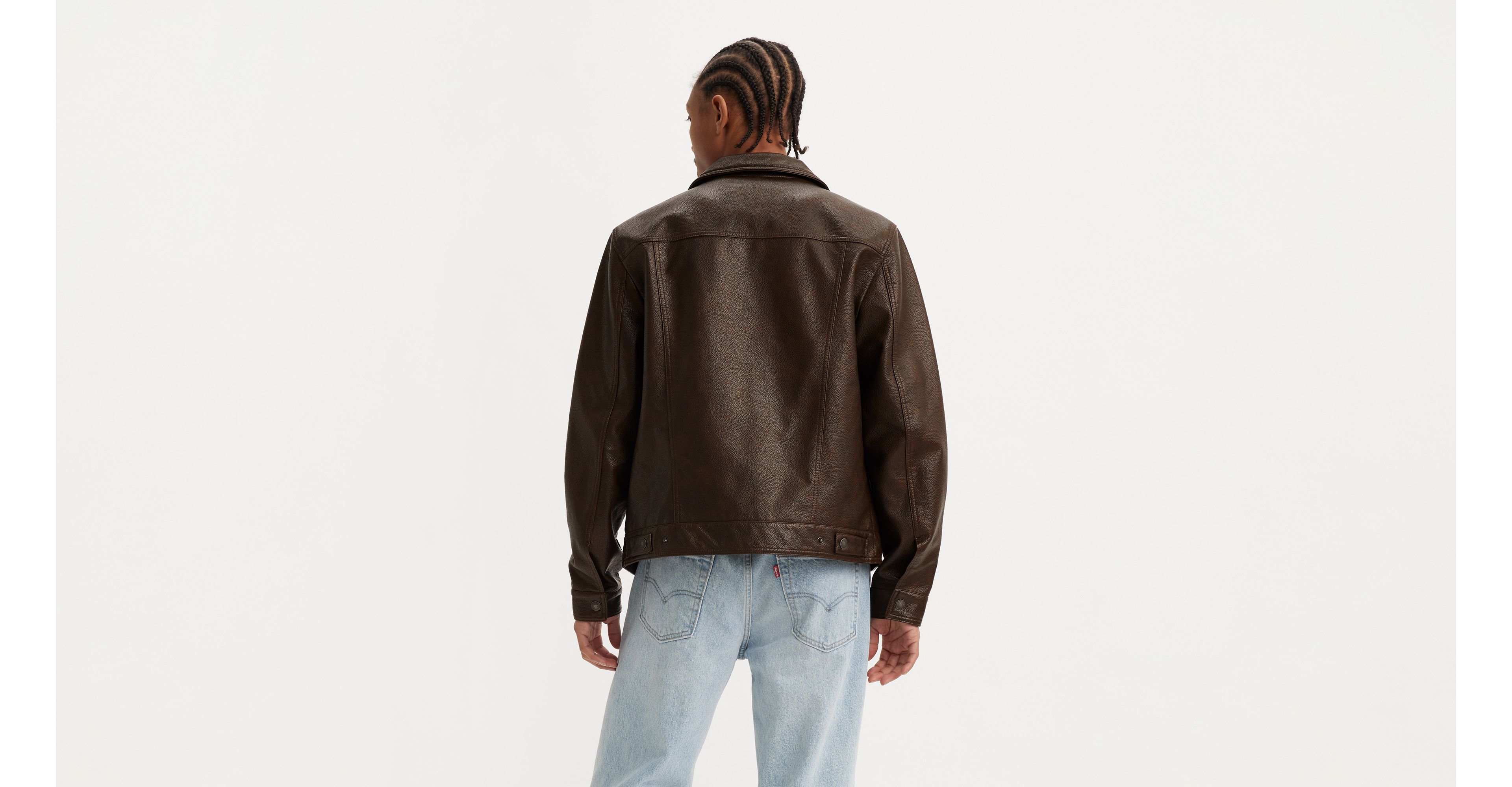 Faux Leather Trucker Jacket