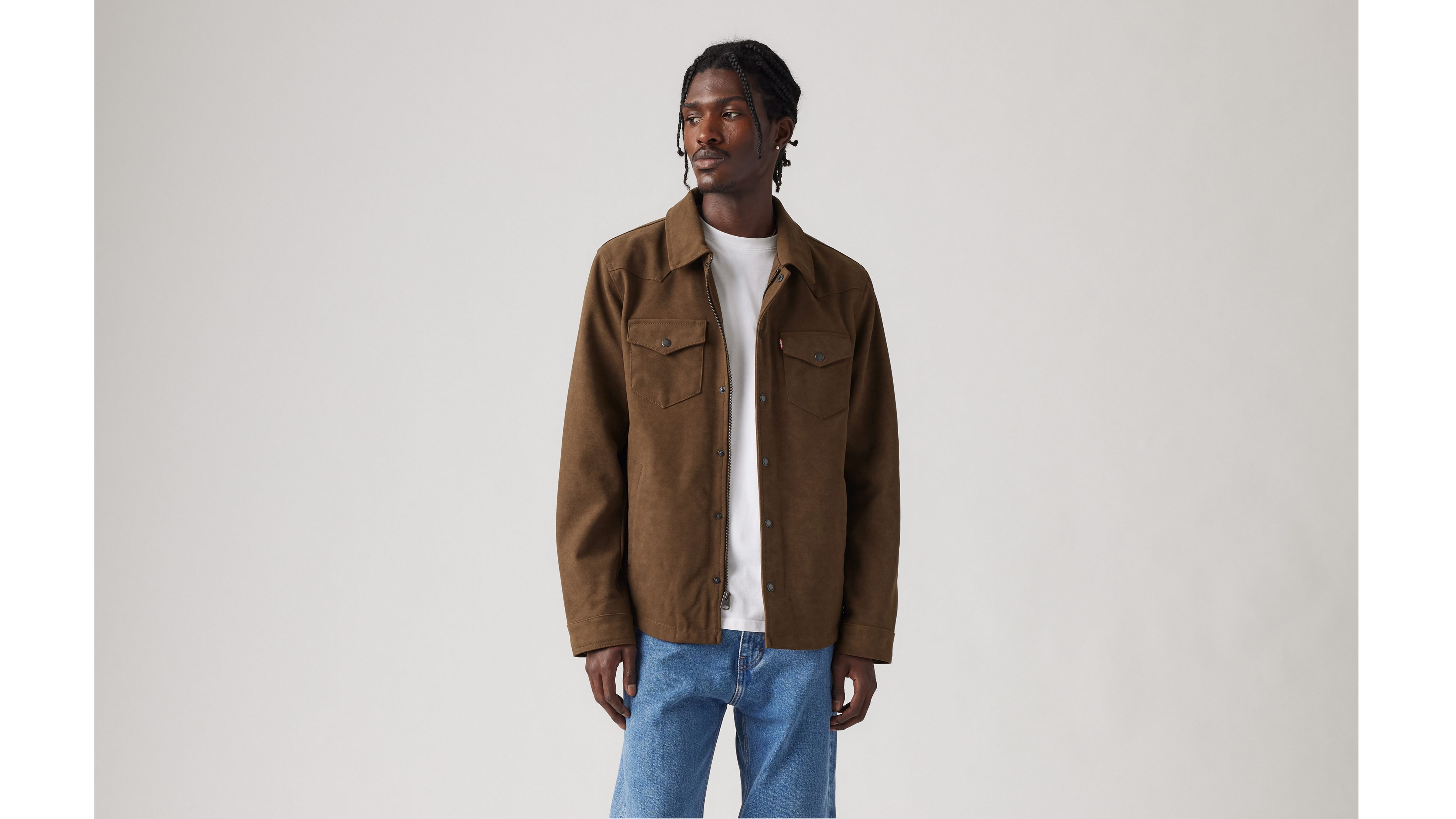 Faux Suede Western Shacket - Brown | Levi's® CA