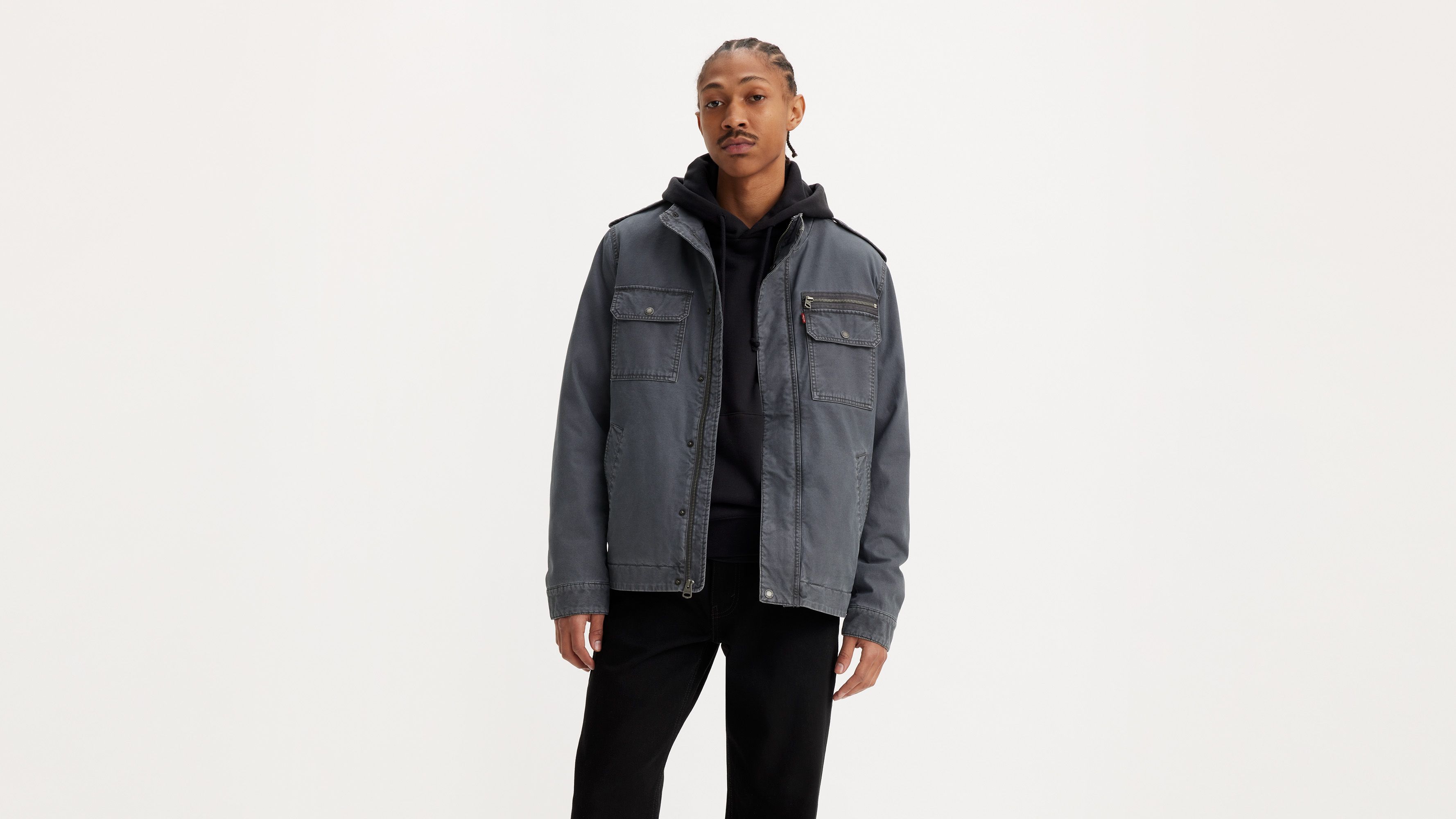 Levi's Modern Fit Washed Cotton Military Jacket, All Sale