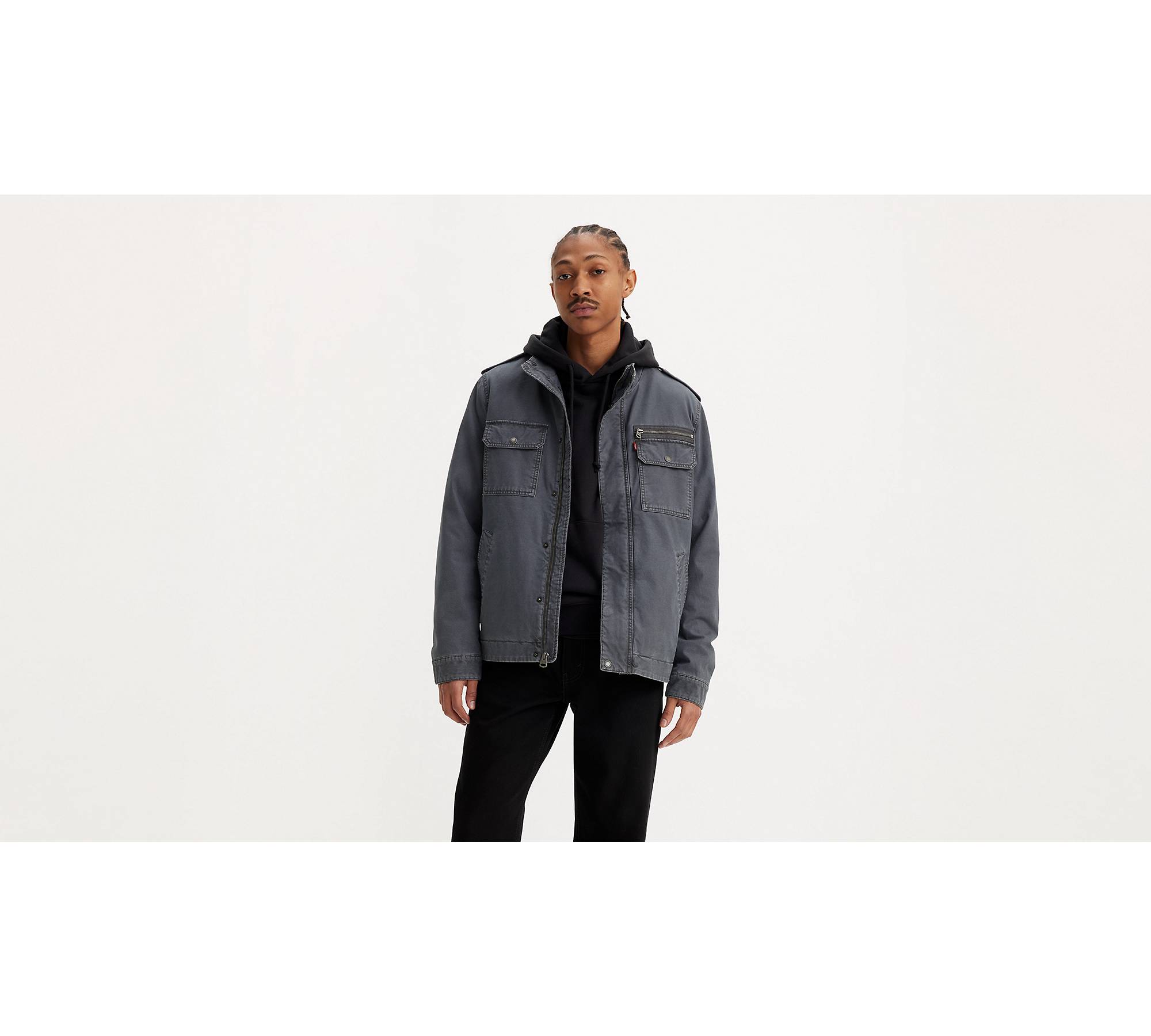 Levi's Cotton Military Jacket - Men's - Indigo Grey XL