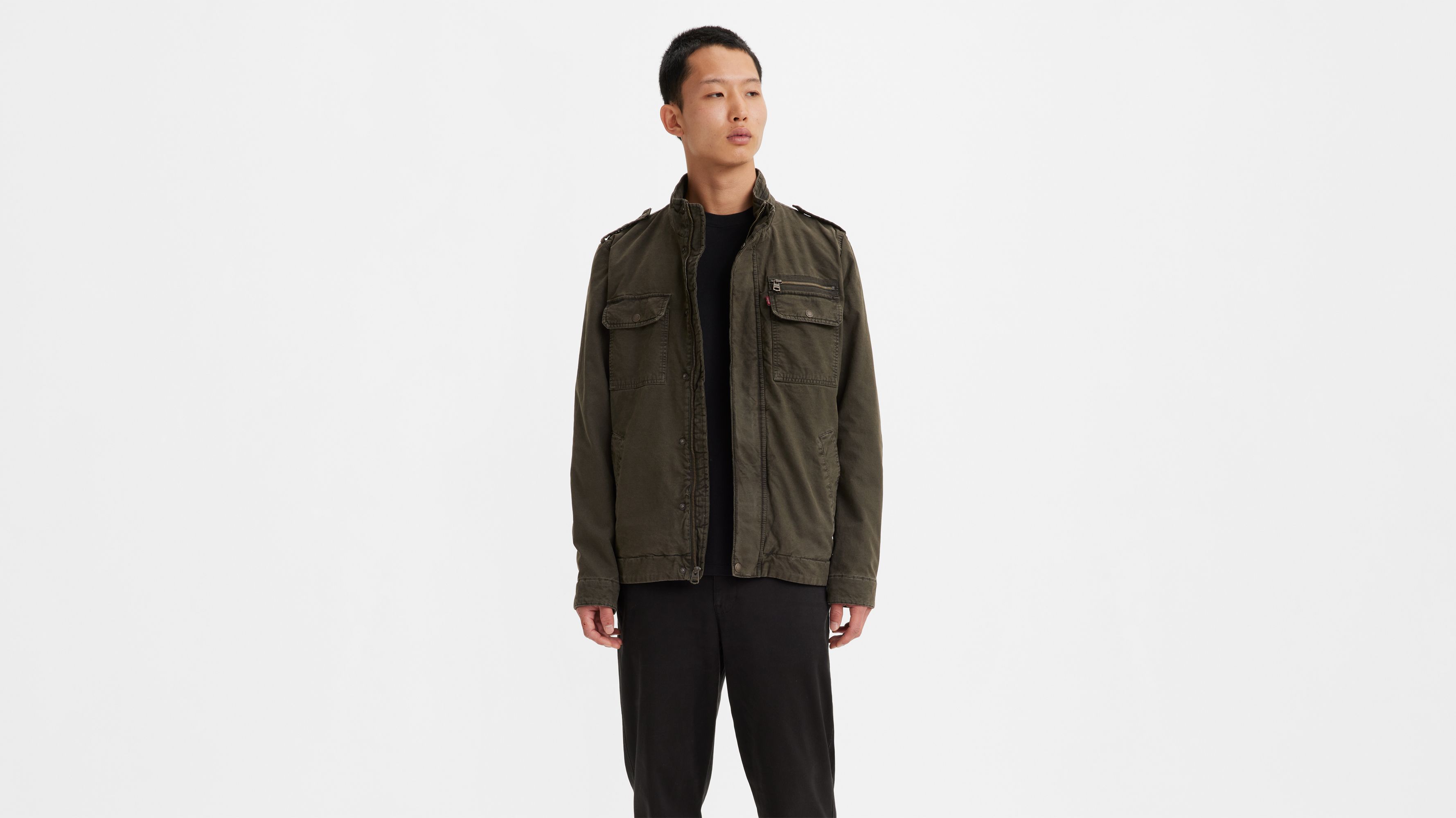 olive green mens military jacket