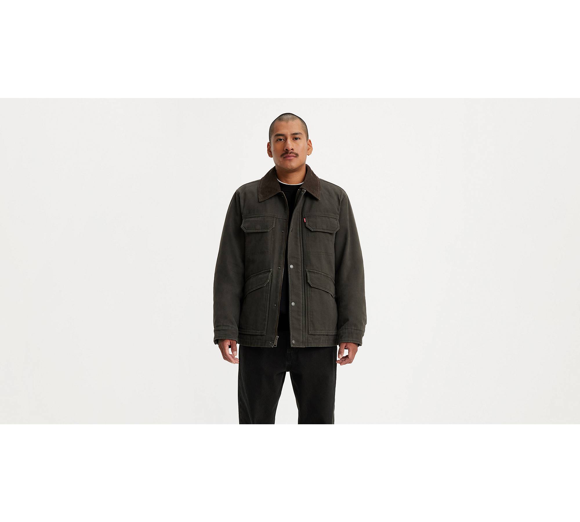 Chore Coat with Corduroy Collar Jacket 1