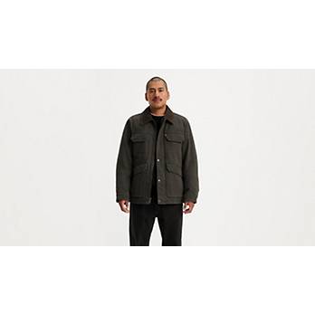 Chore Coat with Corduroy Collar Jacket 1