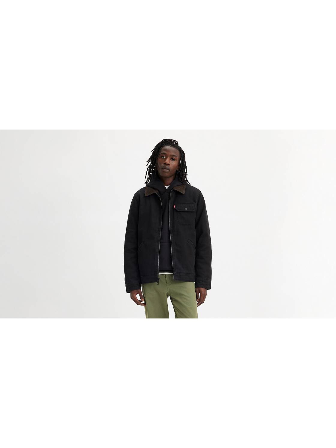 Medium-Weight Tall Puffer Jacket for Men in Black S / Tall / Black