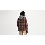 Cotton Plaid Sherpa Lined Fleece Hoodie Jacket