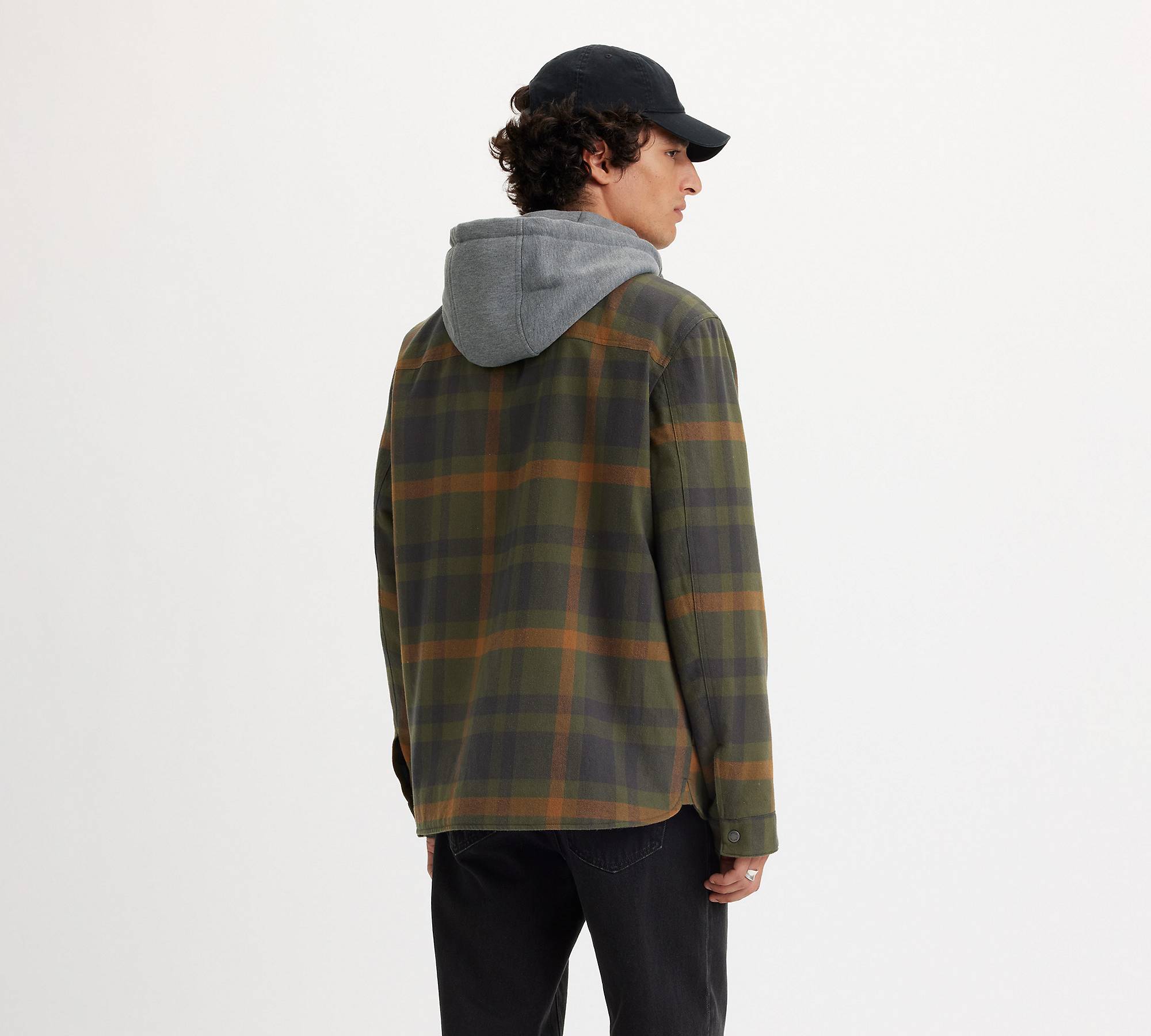 Cotton Plaid Sherpa Lined Fleece Hoodie Jacket - Multi-color | Levi's® US