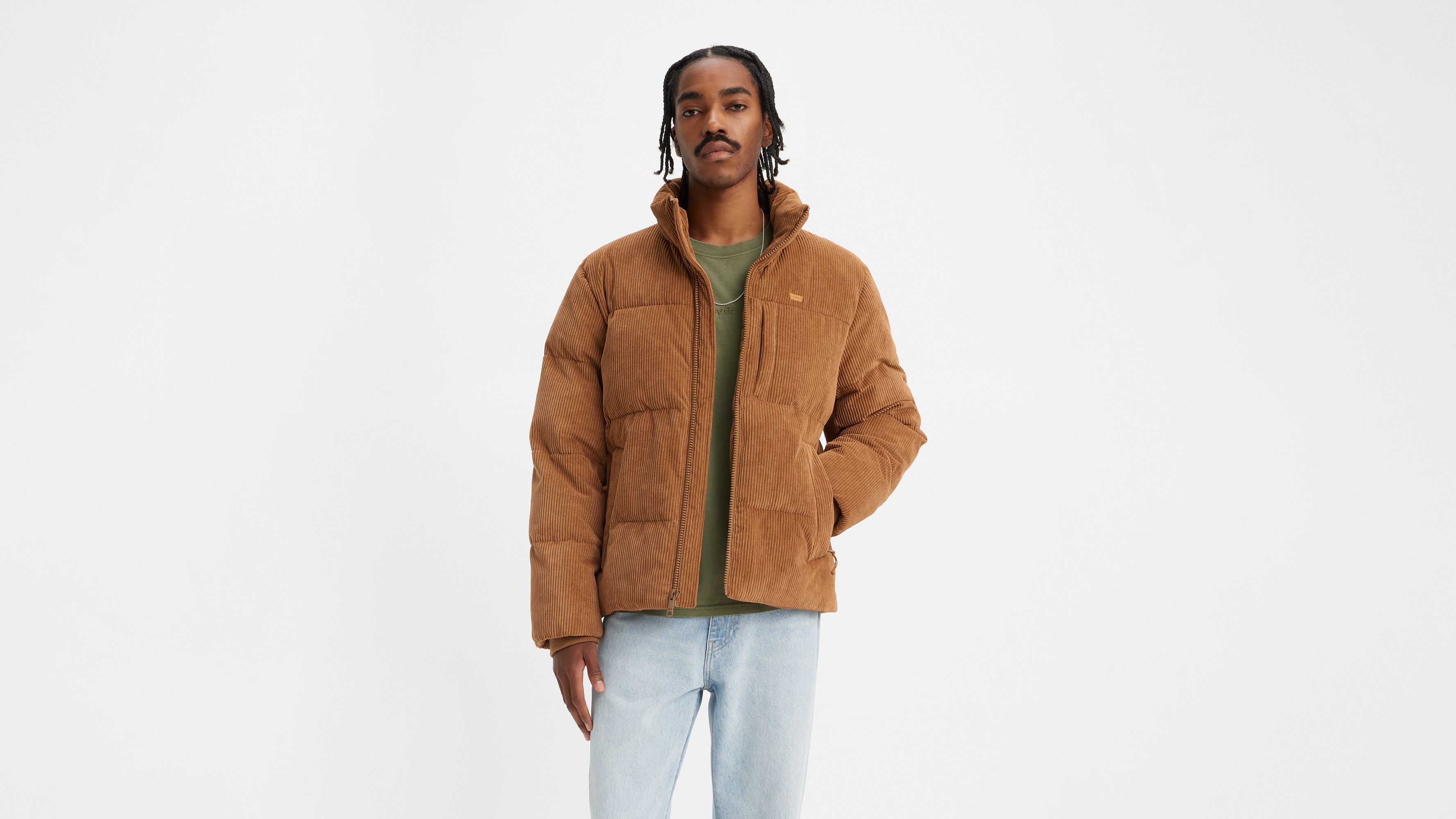 Fluffy corduroy 2025 puffer jacket