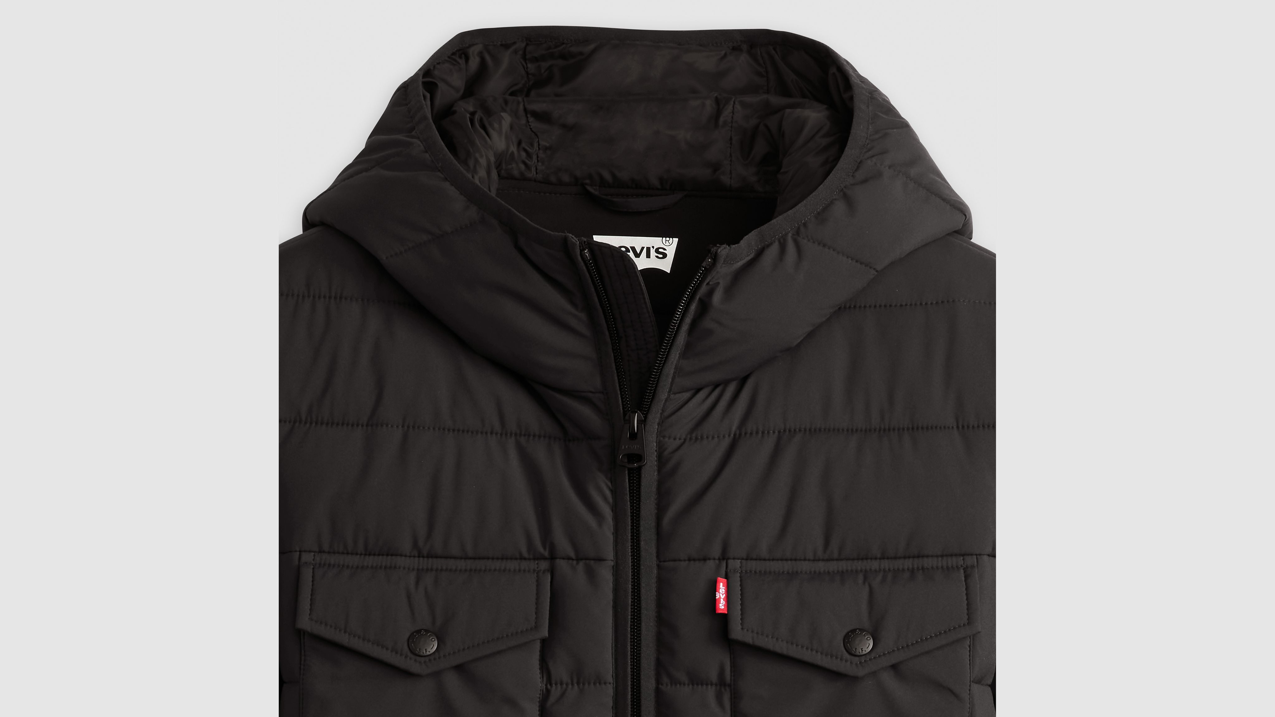 Hooded 2 Chest Pocket Puffer Jacket