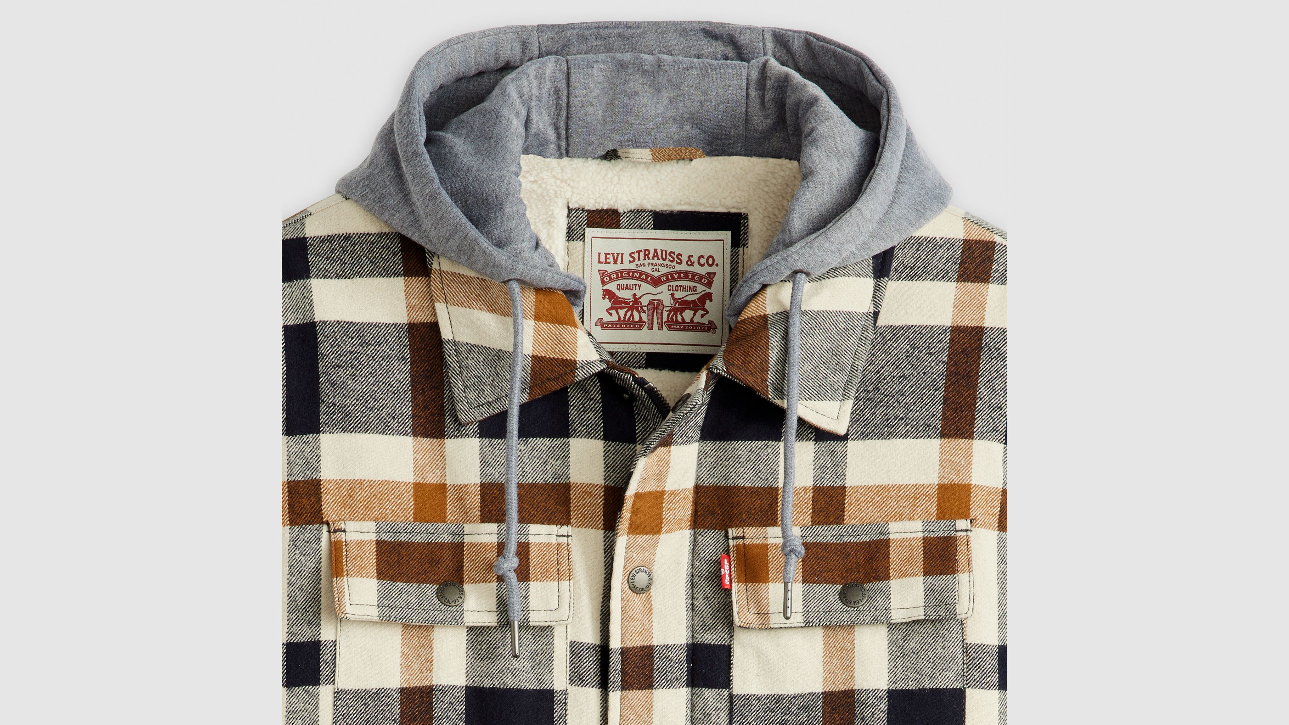 Cotton Plaid Sherpa Lined Shacket