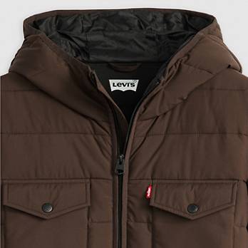 Hooded 2 Chest Pocket Puffer Jacket - Brown | Levi's® US Hooded 2 Chest Pocket Puffer Jacket - Brown | Levi's® US