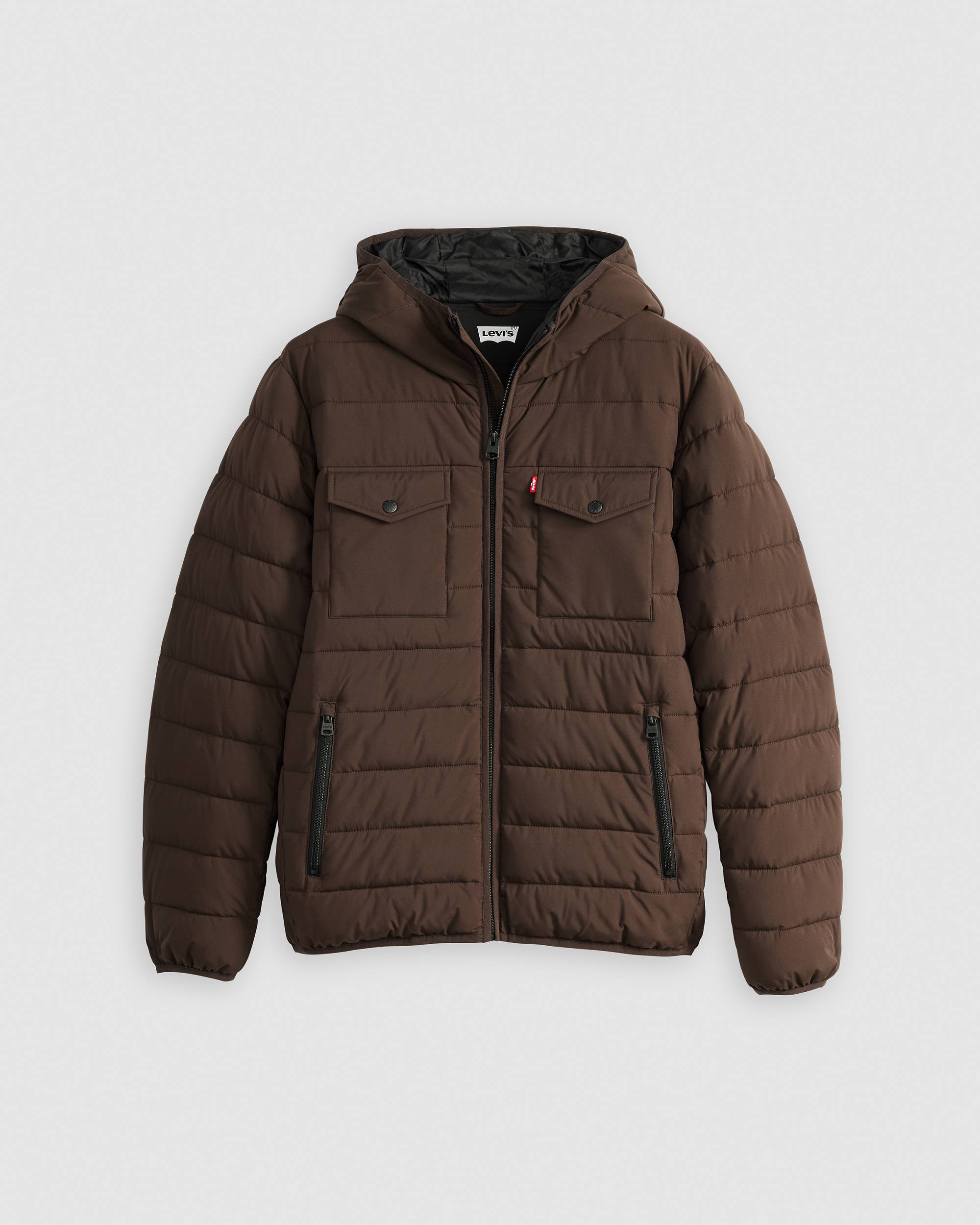 Hooded 2 Chest Pocket Puffer Jacket - Brown | Levi's® US Hooded 2 Chest Pocket Puffer Jacket - Brown | Levi's® US