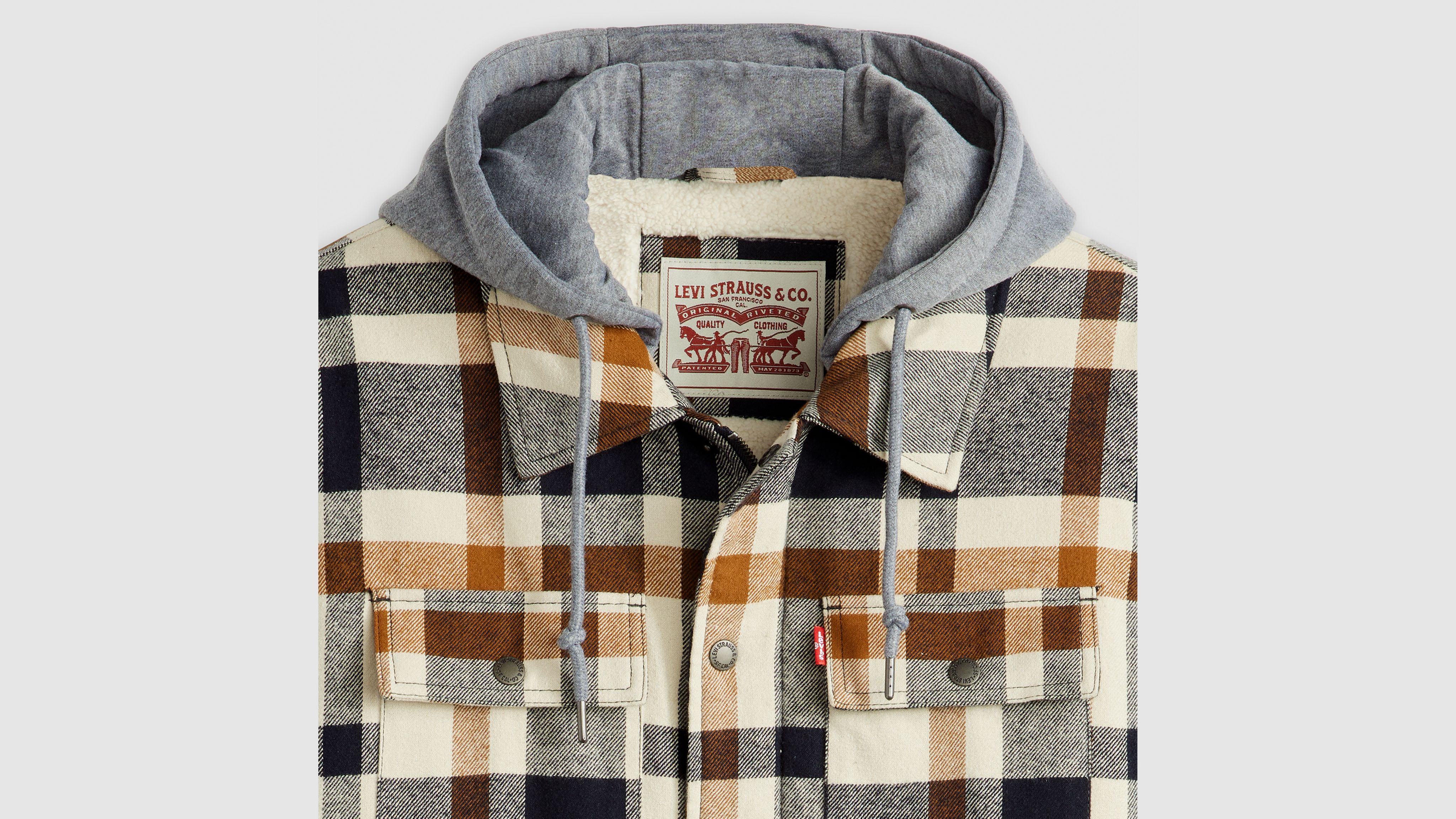 Hotsell Levi’s tan plaid fleece lined mens working barn jacket size medium