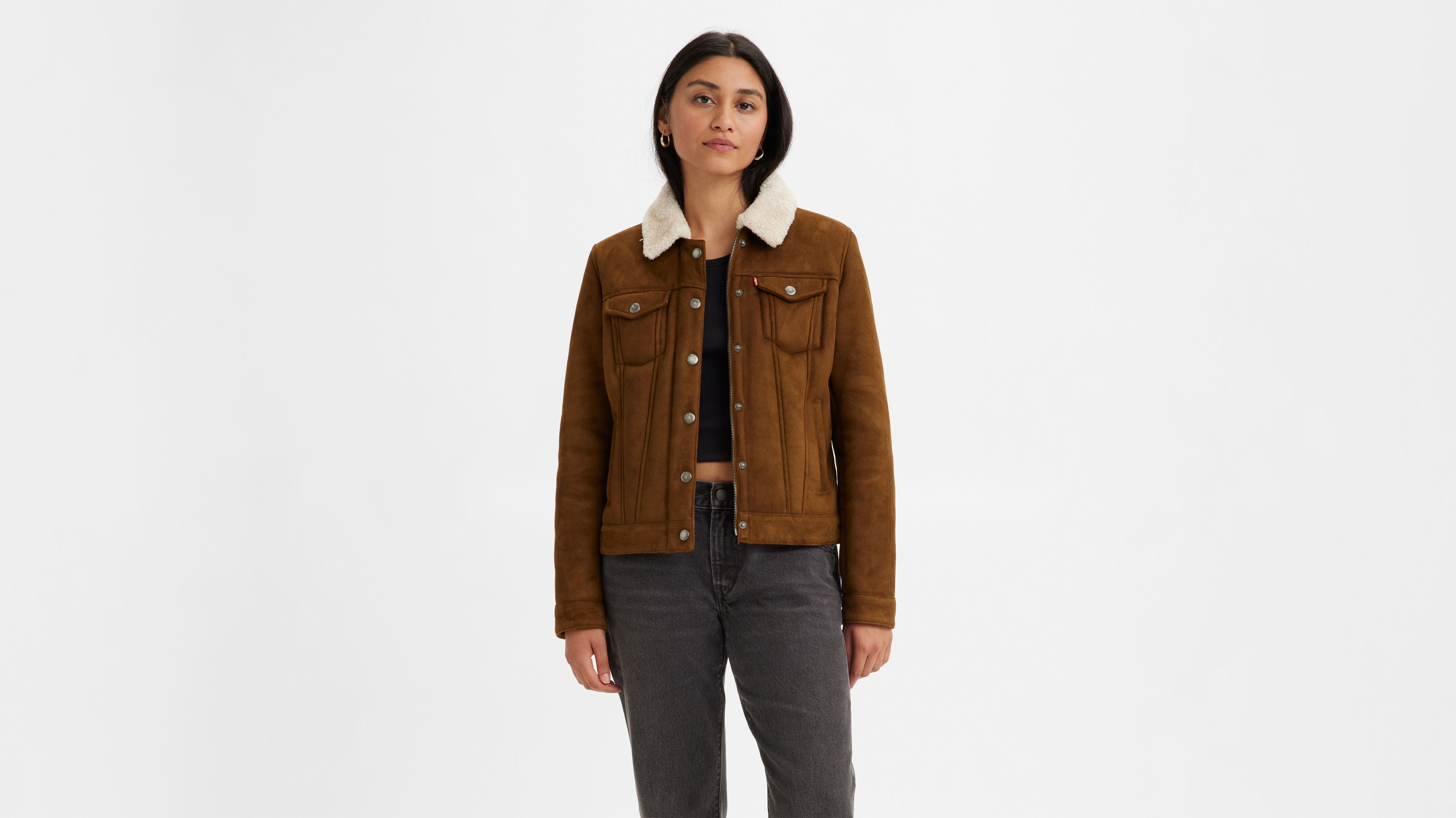 Faux Shearling Trucker Jacket - Brown | Levi's® US