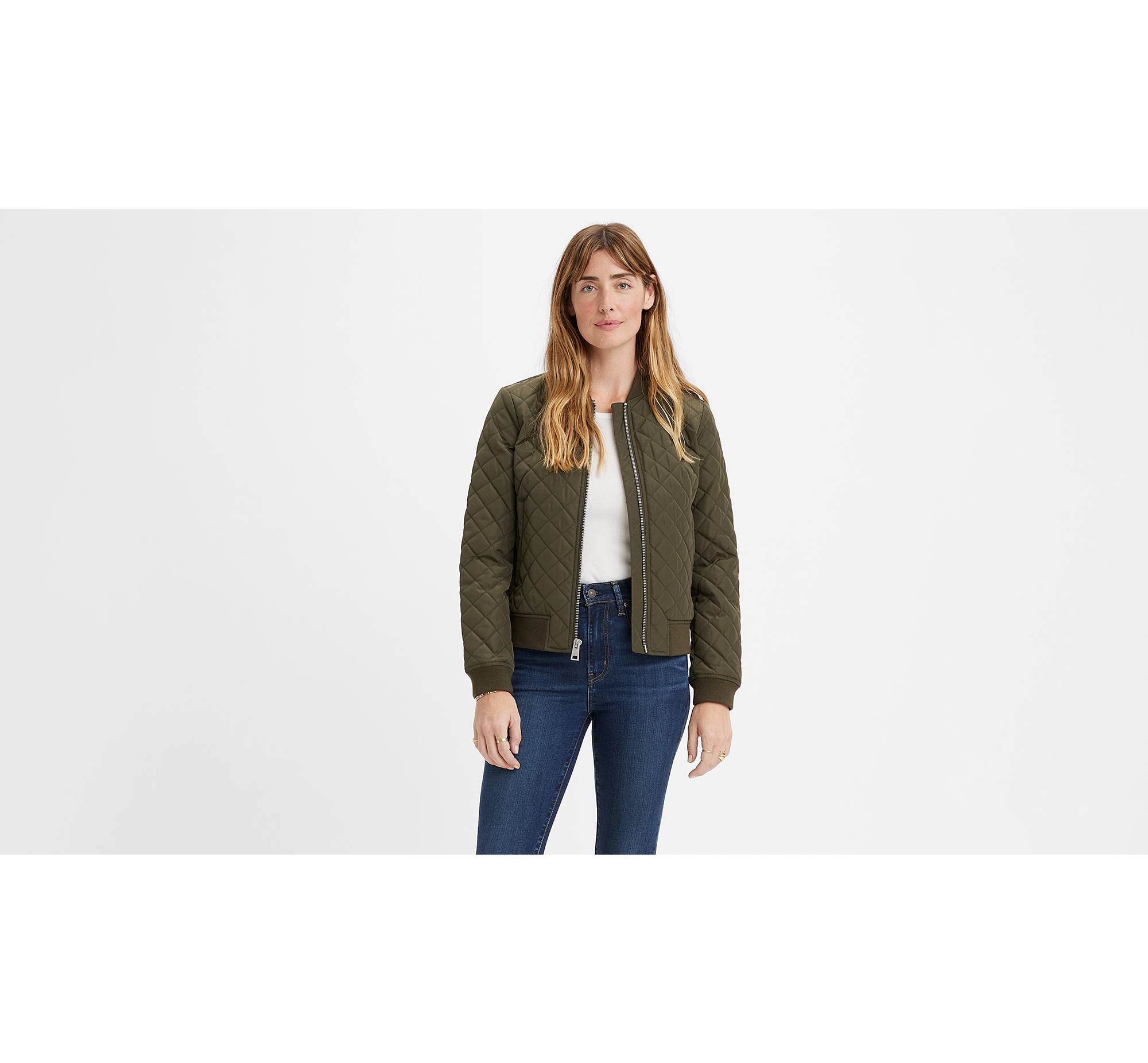 Travieso Cirugía Empleador Diamond Quilted Bomber Jacket - Green | Levi's® US