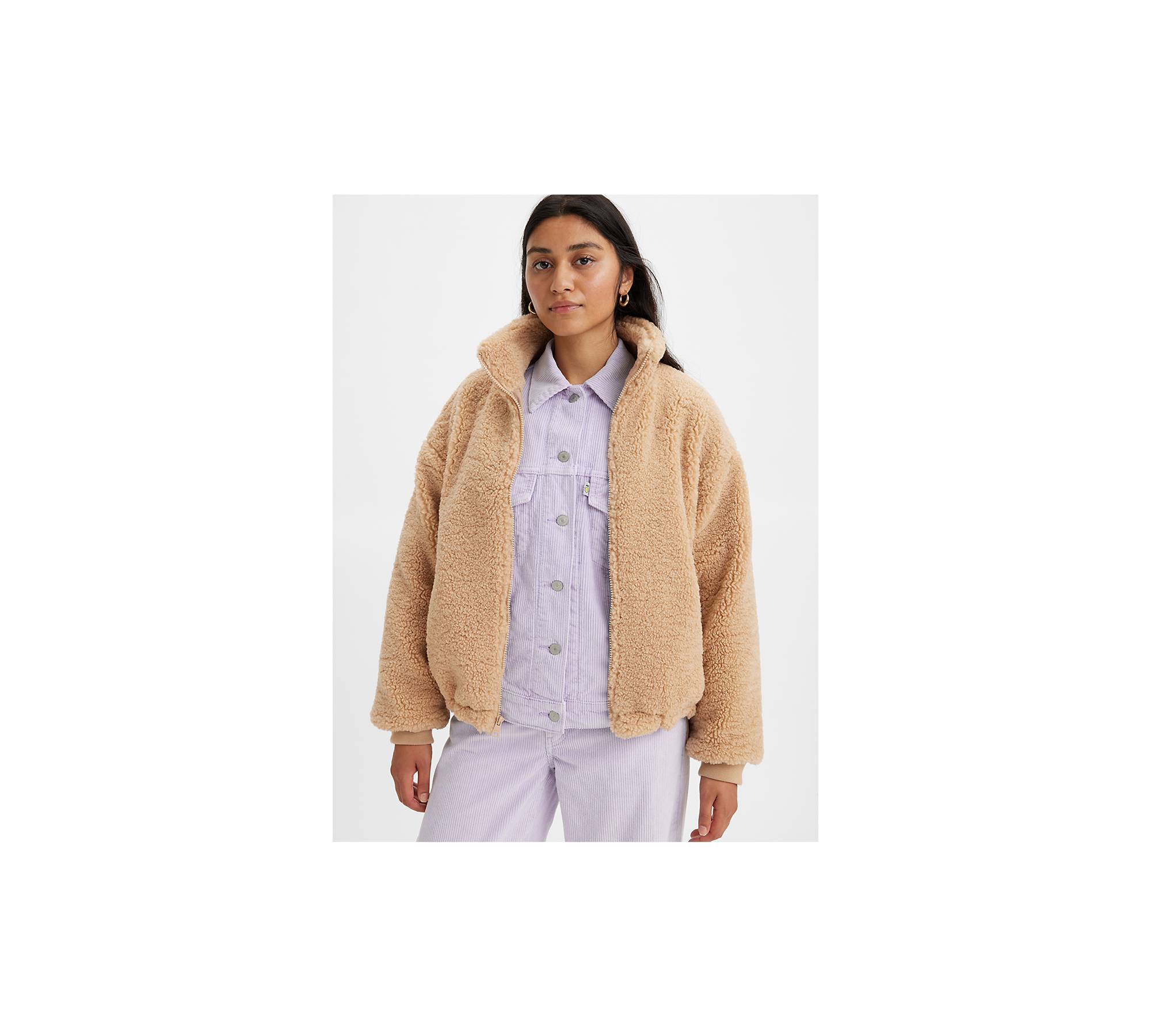Sherpa Fleece Jacket - Brown