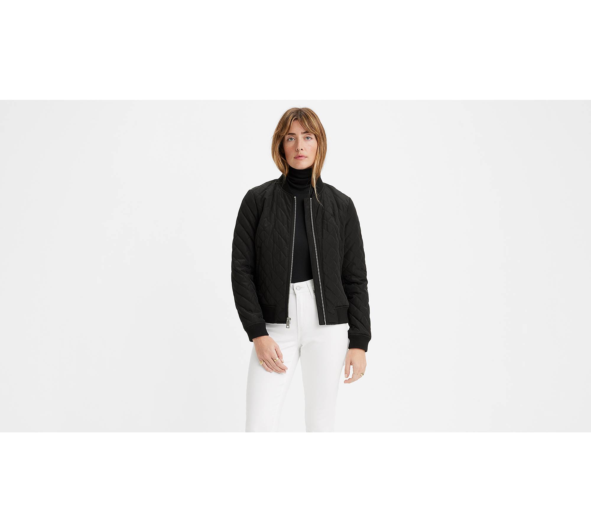 Quilted Bomber Jacket for Women