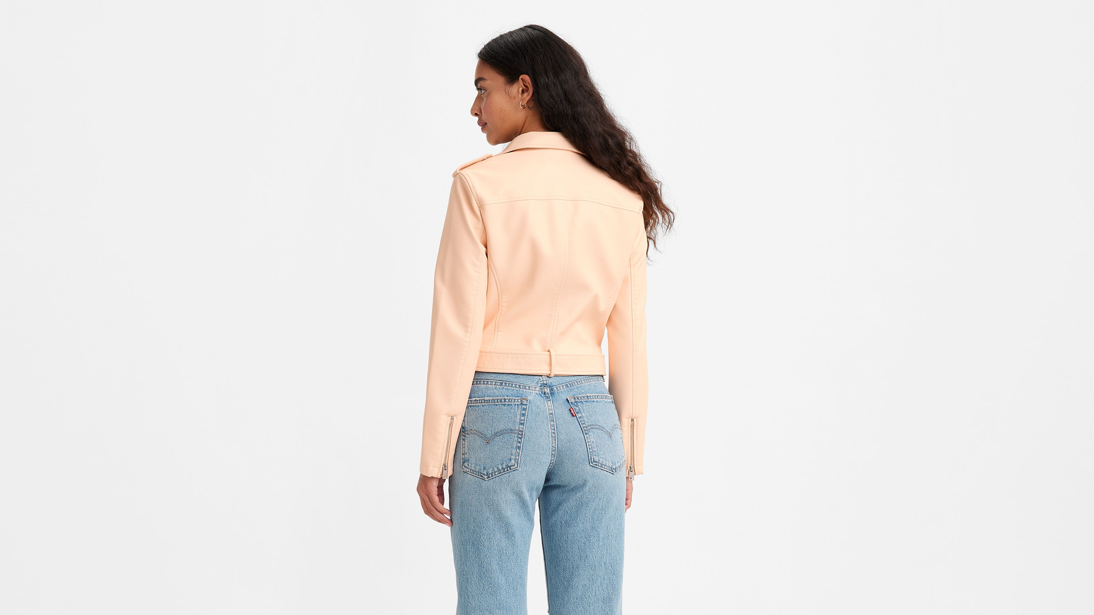 Belted Faux Leather Moto Jacket - Pink | Levi's® US