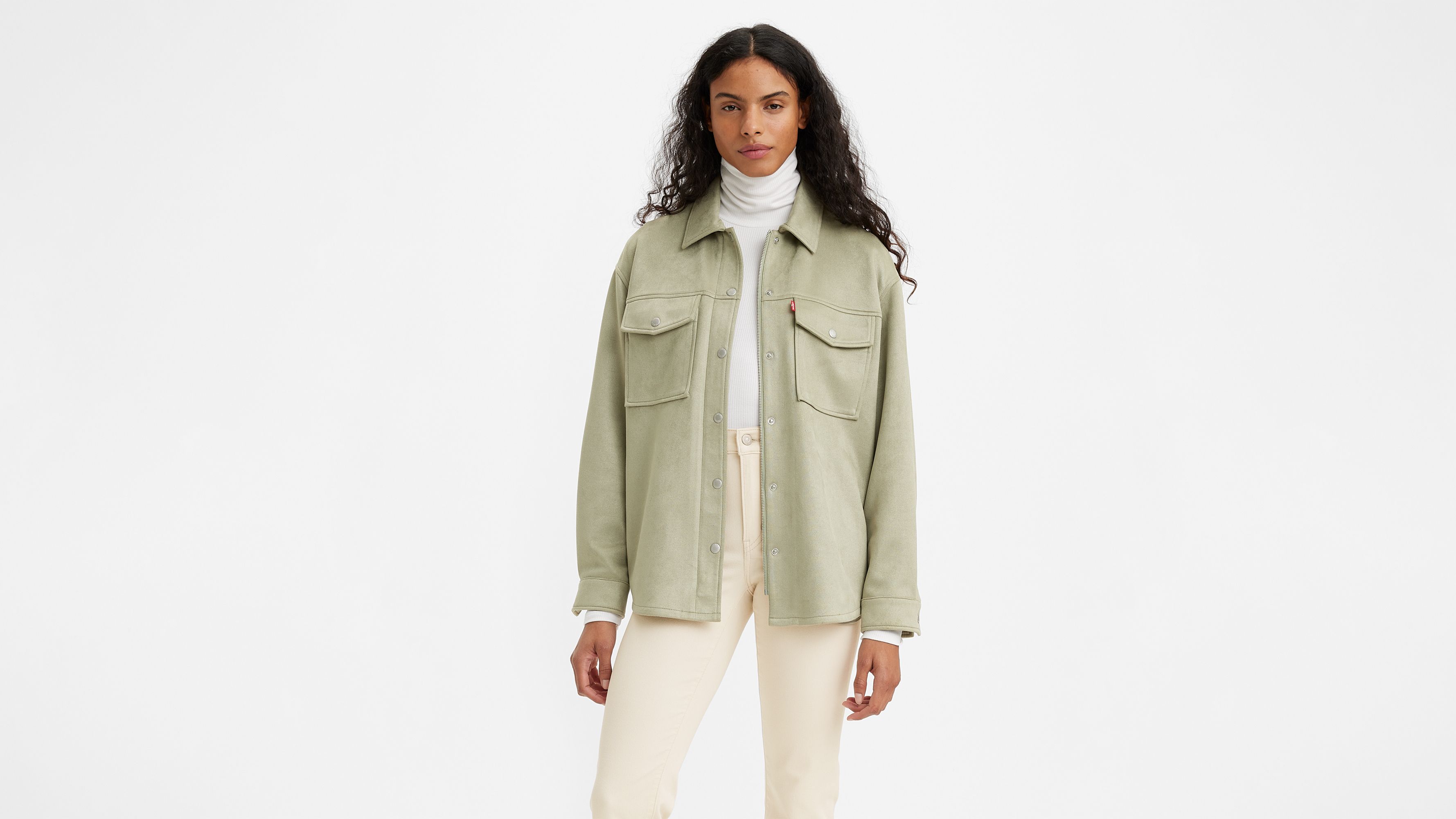 Faux Suede Shirt Jacket - Green | Levi's® US