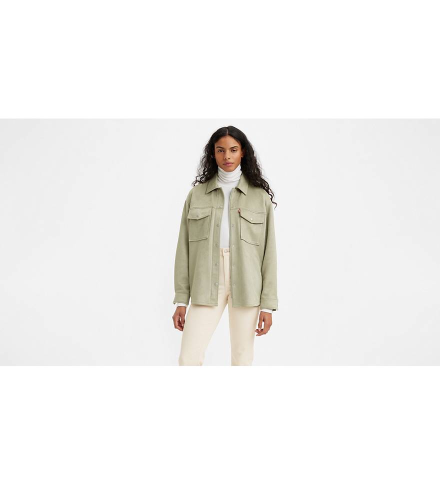 Faux Suede Shirt Jacket - Green | Levi's® US