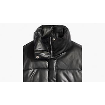 Faux Leather Puffer Jacket 4