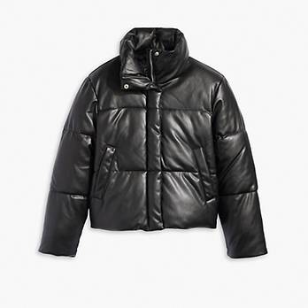Faux Leather Puffer Jacket 3