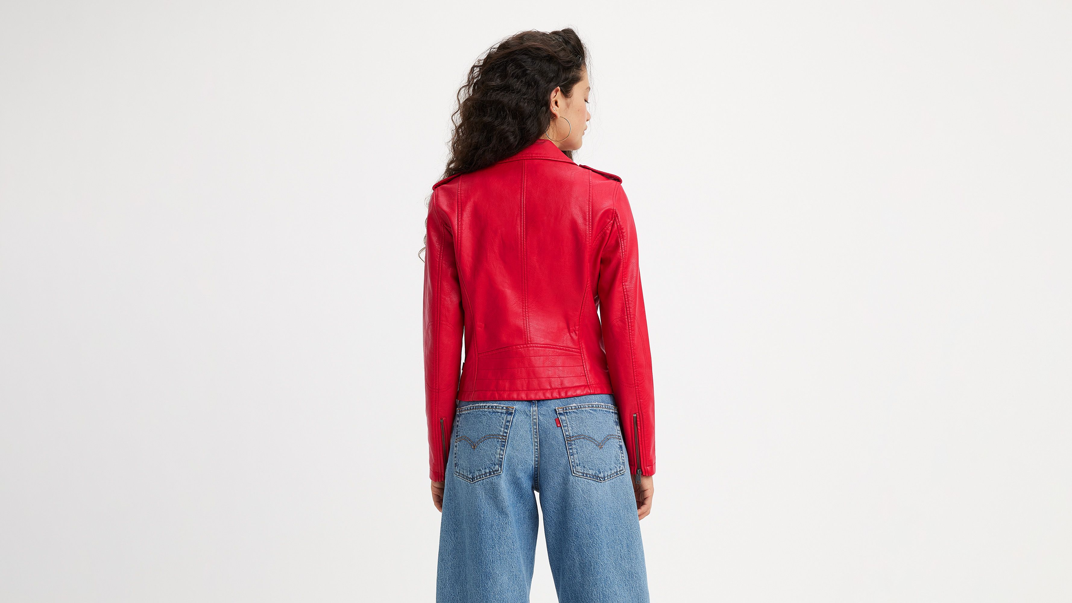 Faux Leather Moto Jacket - Red | Levi's® US