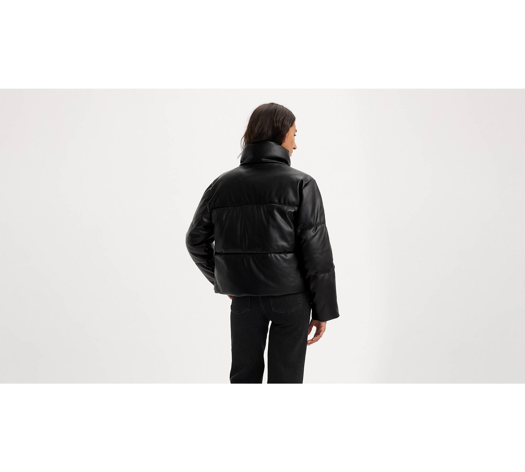 Levi's Women's Zoe Puffer Jacket (Standard & Plus Sizes), Black Corduroy,  Small at  Women's Coats Shop